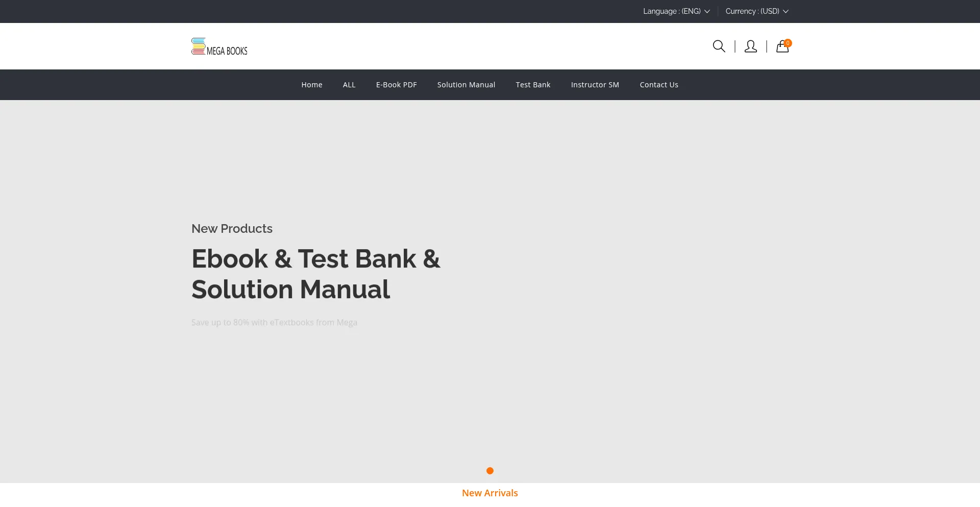 Website screenshot of Mega-eb.com