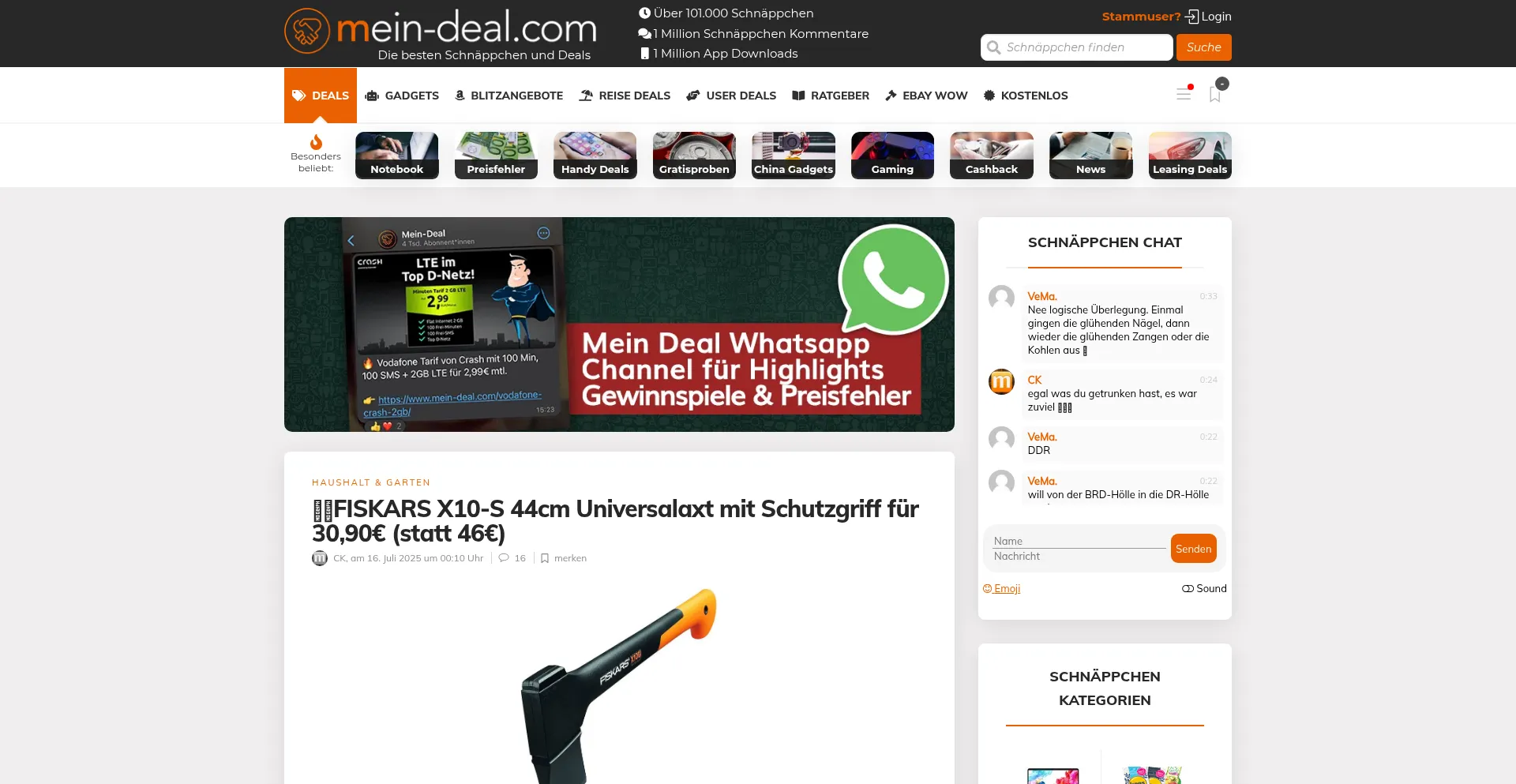 Website screenshot of Mein-deal.com