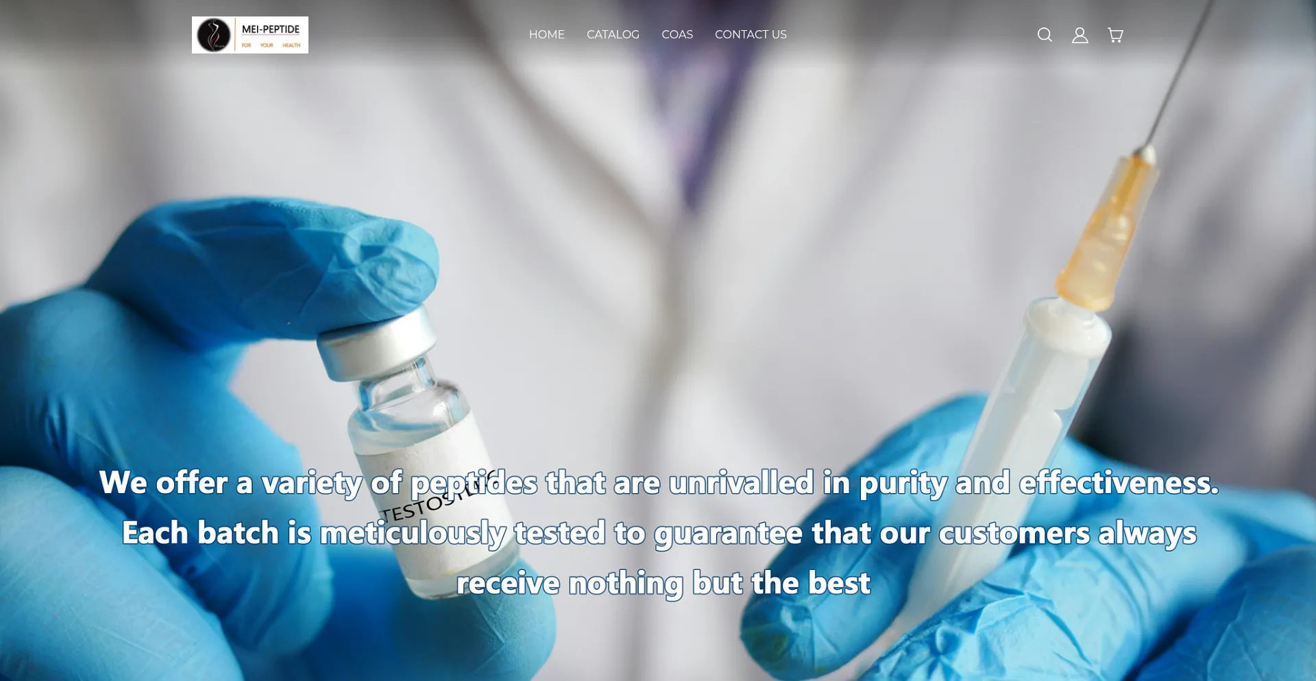 Website screenshot of Meipeptide.com