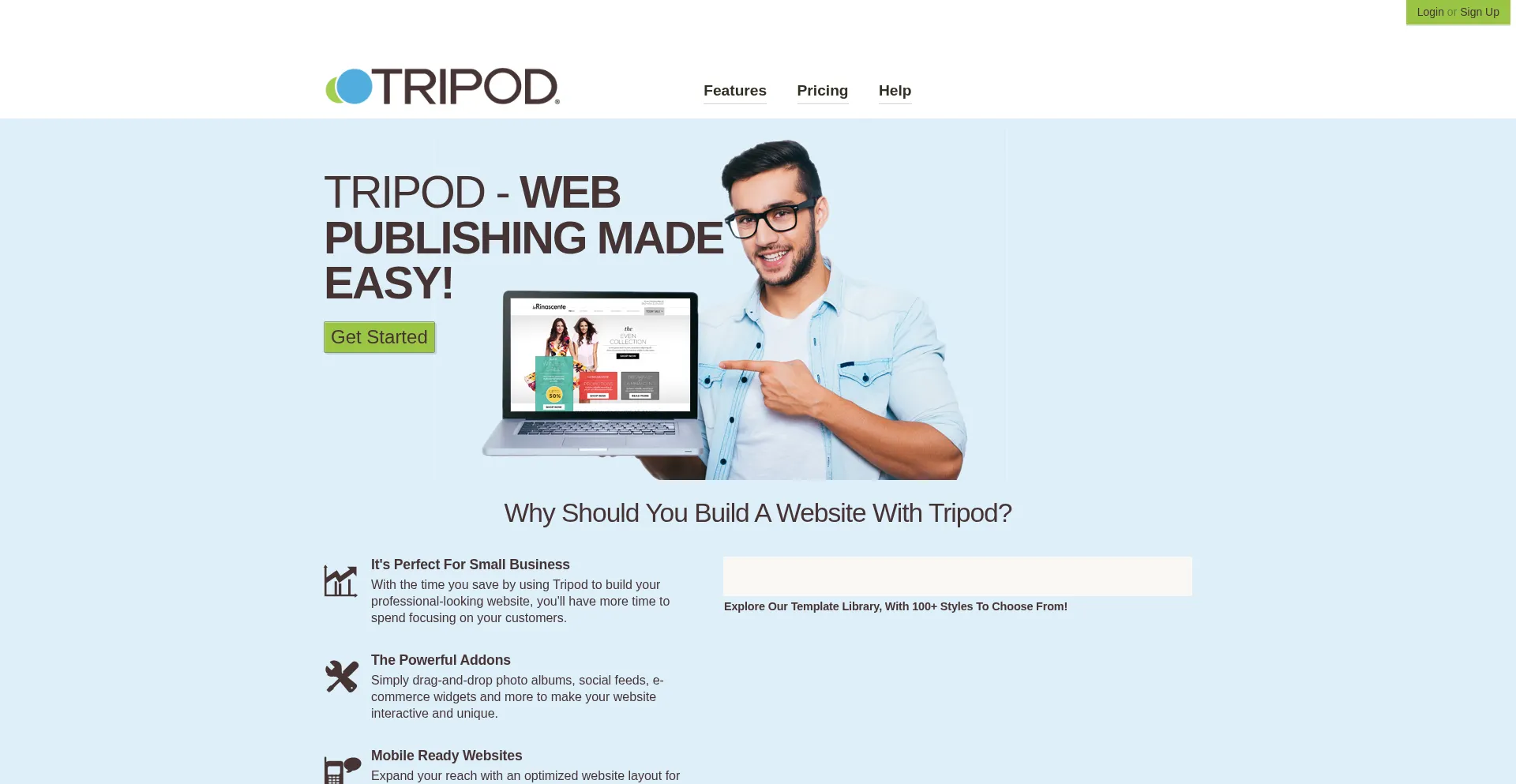 Website screenshot of Members.tripod.com