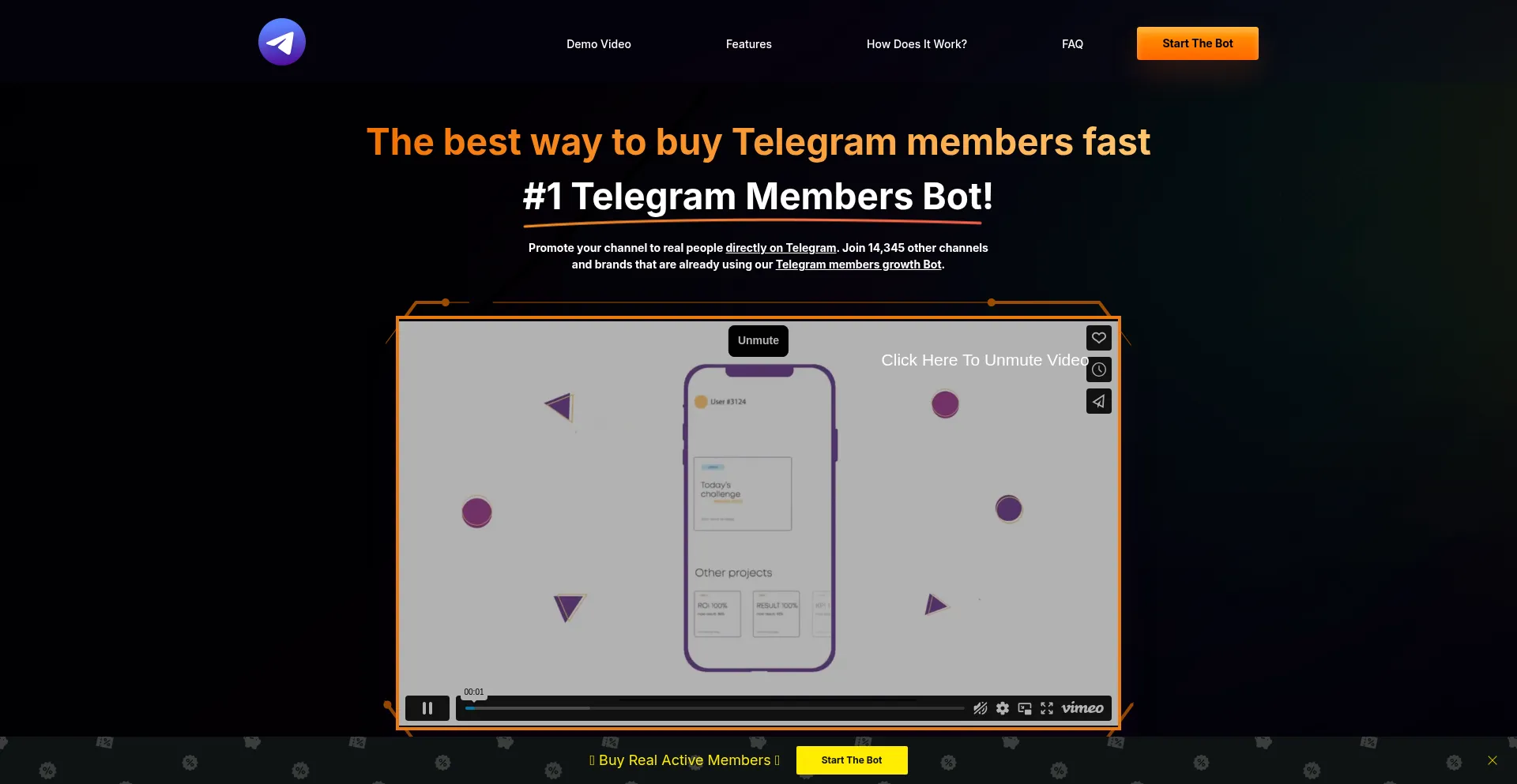 Website screenshot of Membersbot.com
