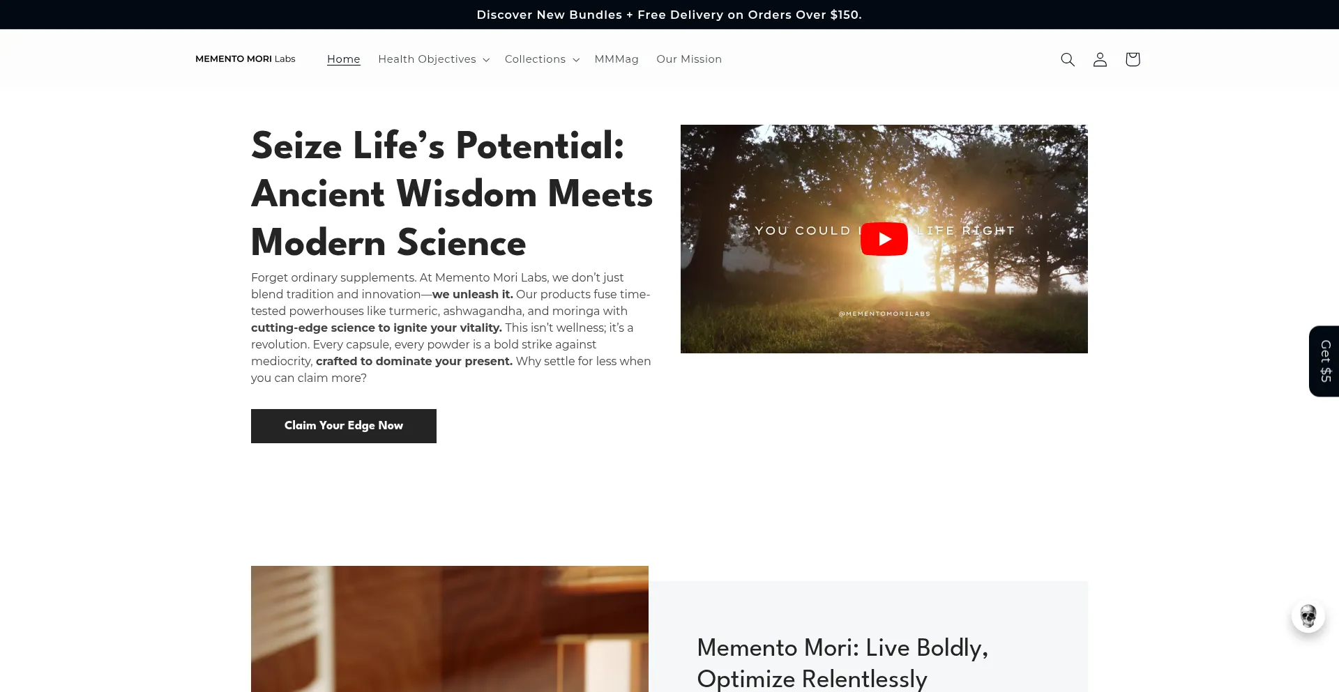 Website screenshot of Mementomorilabs.com
