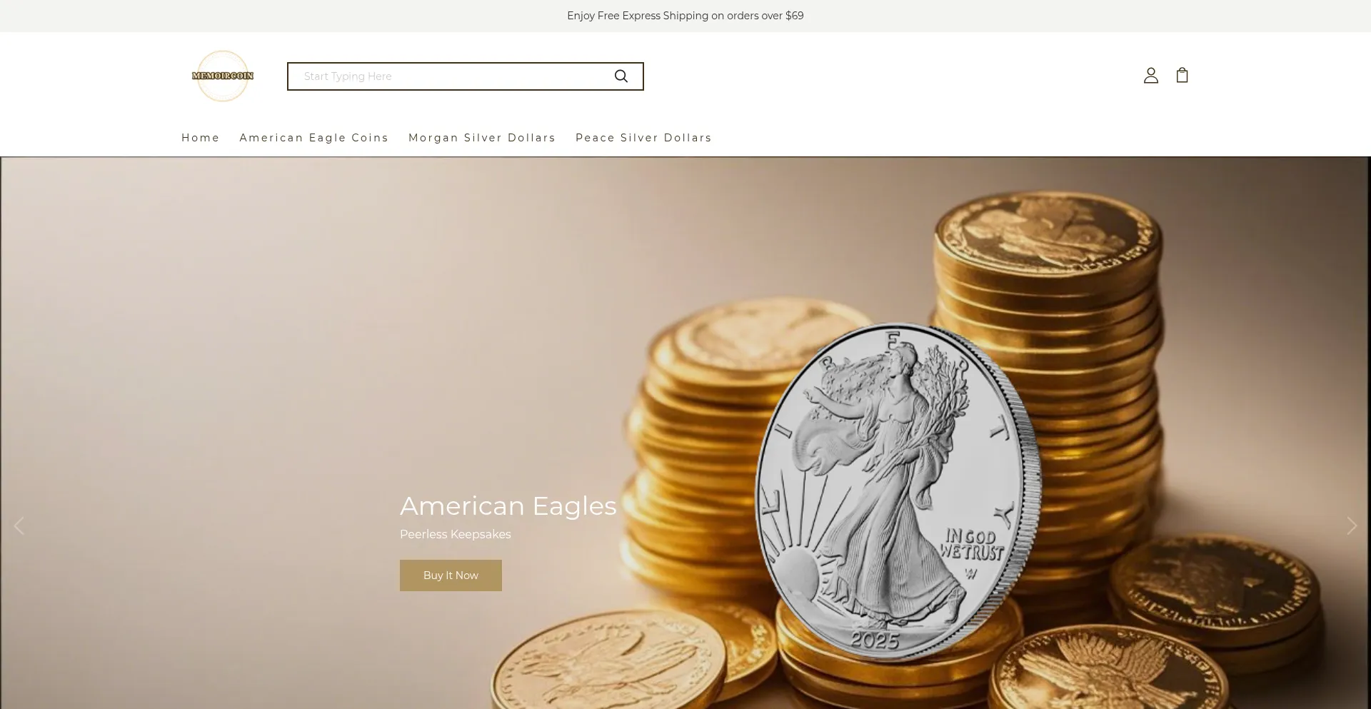 Website screenshot of Memoir-coin.com