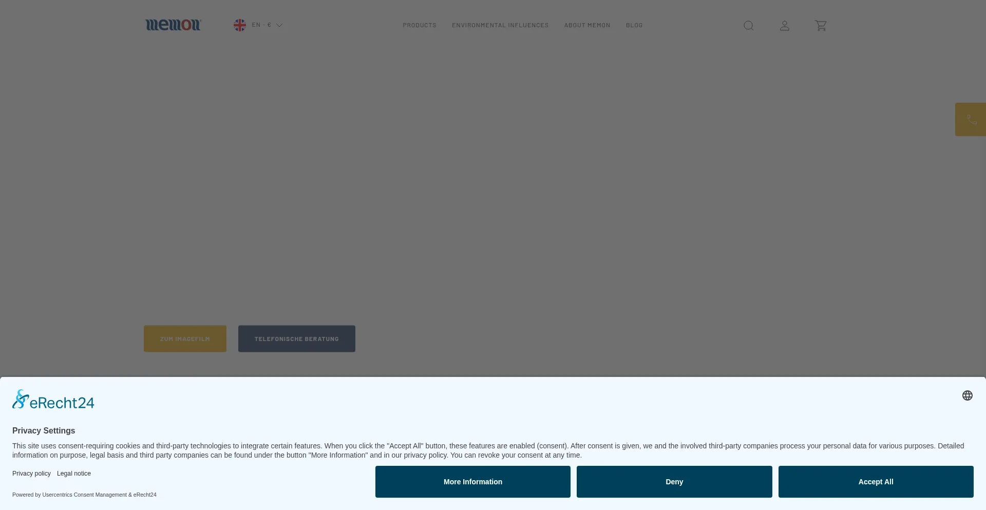 Website screenshot of Memon.eu
