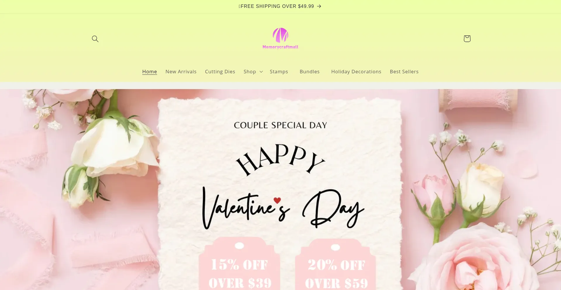 Website screenshot of Memorycraftmall.com