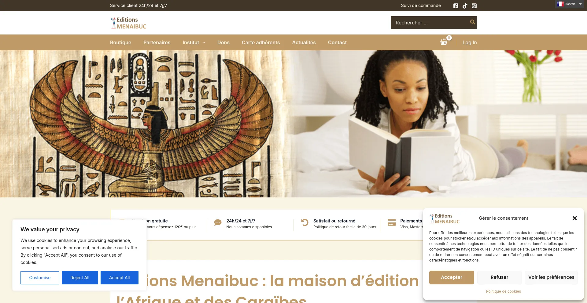 Website screenshot of Menaibuc.com