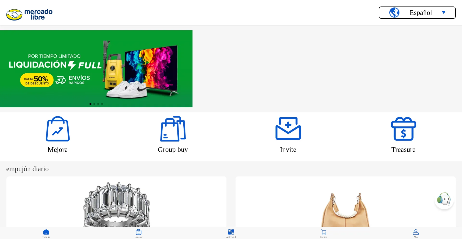Website screenshot of Mercadolibres.nametr.com