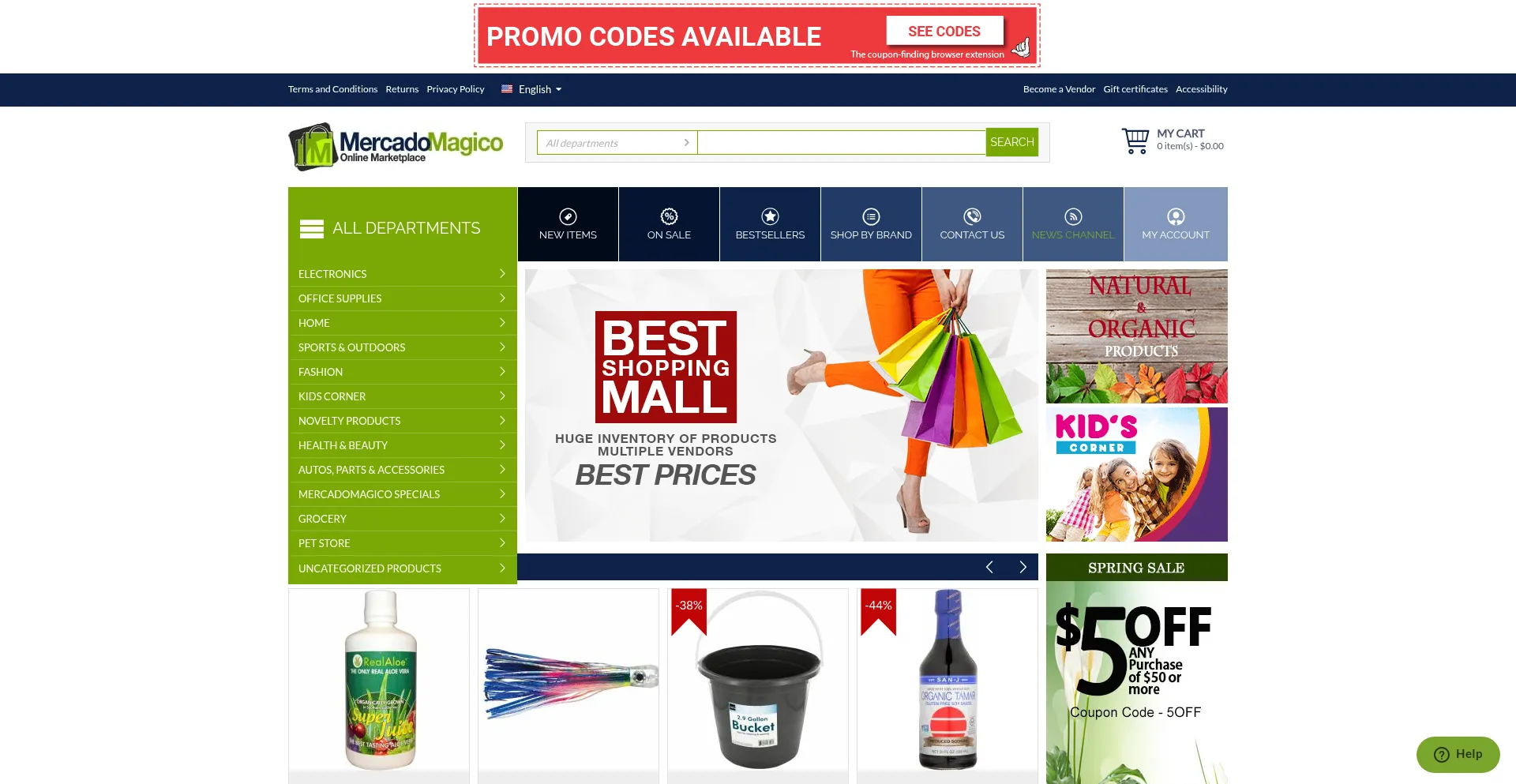 Website screenshot of Mercadomagico.com
