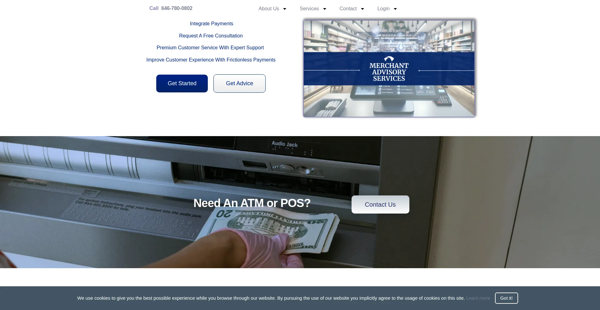 Website screenshot of Merchantadvisoryservices.com
