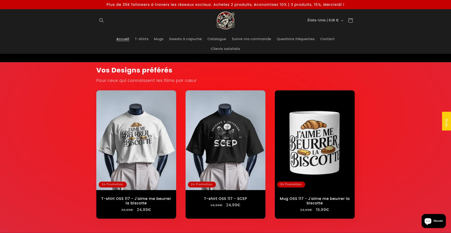 Website screenshot of Mercisidi.fr