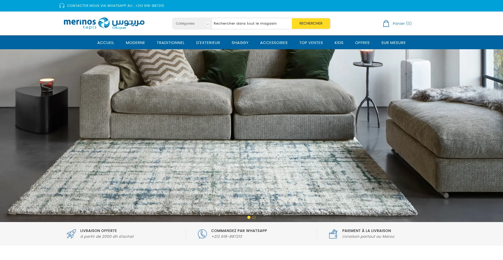 Website screenshot of Merinos.ma