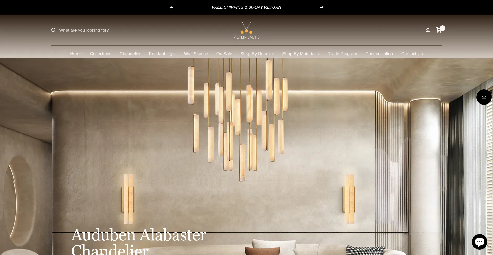 Website screenshot of Merlinlamps.com