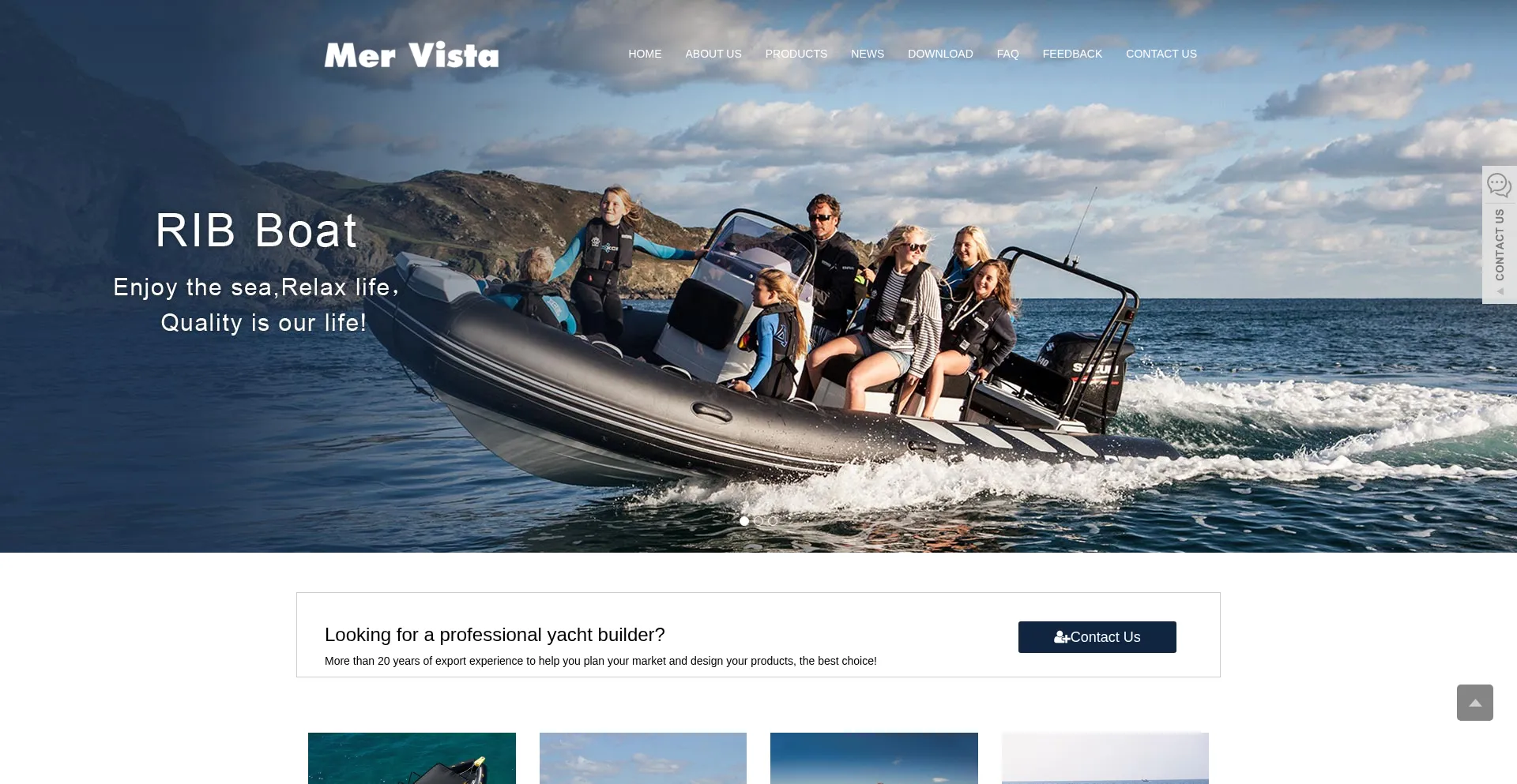 Website screenshot of Mervistamarine.com