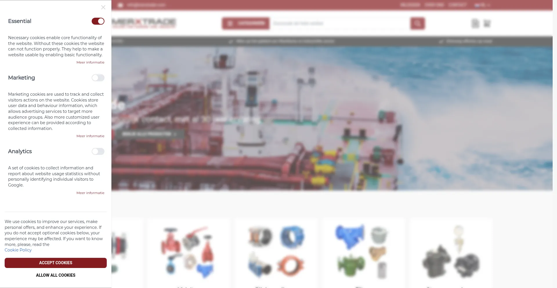 Website screenshot of Merxtrade.com