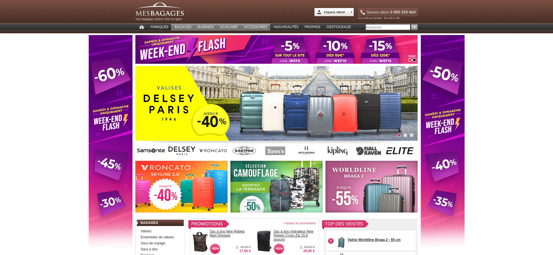 Website screenshot of Mesbagages.com
