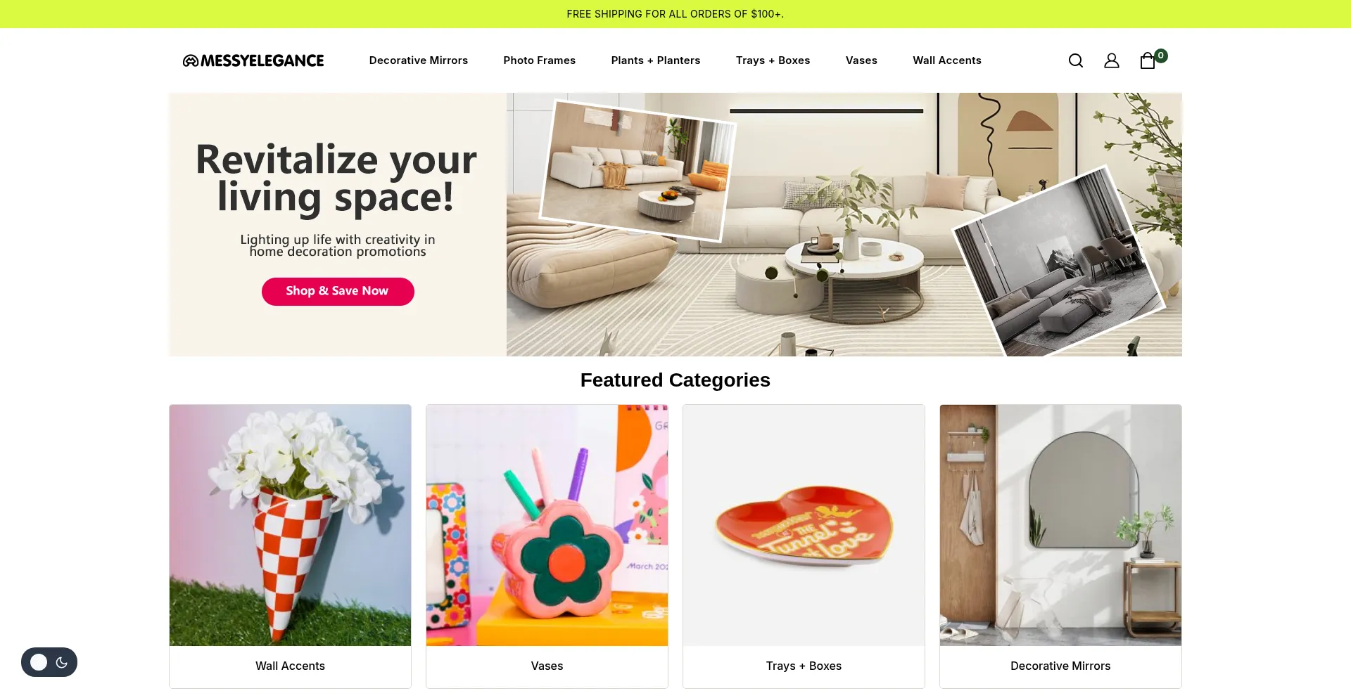 Website screenshot of Messyelegance.com