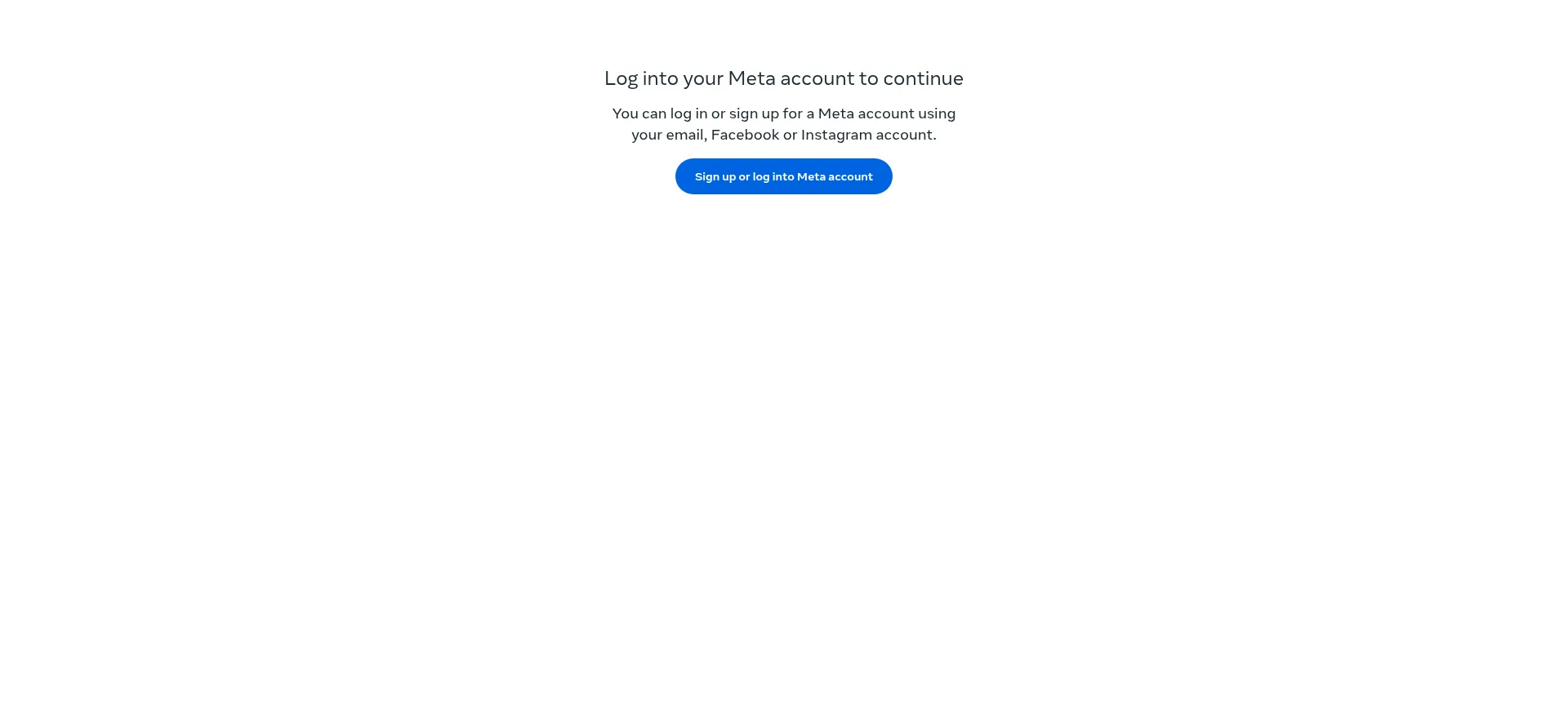 Website screenshot of Meta.com