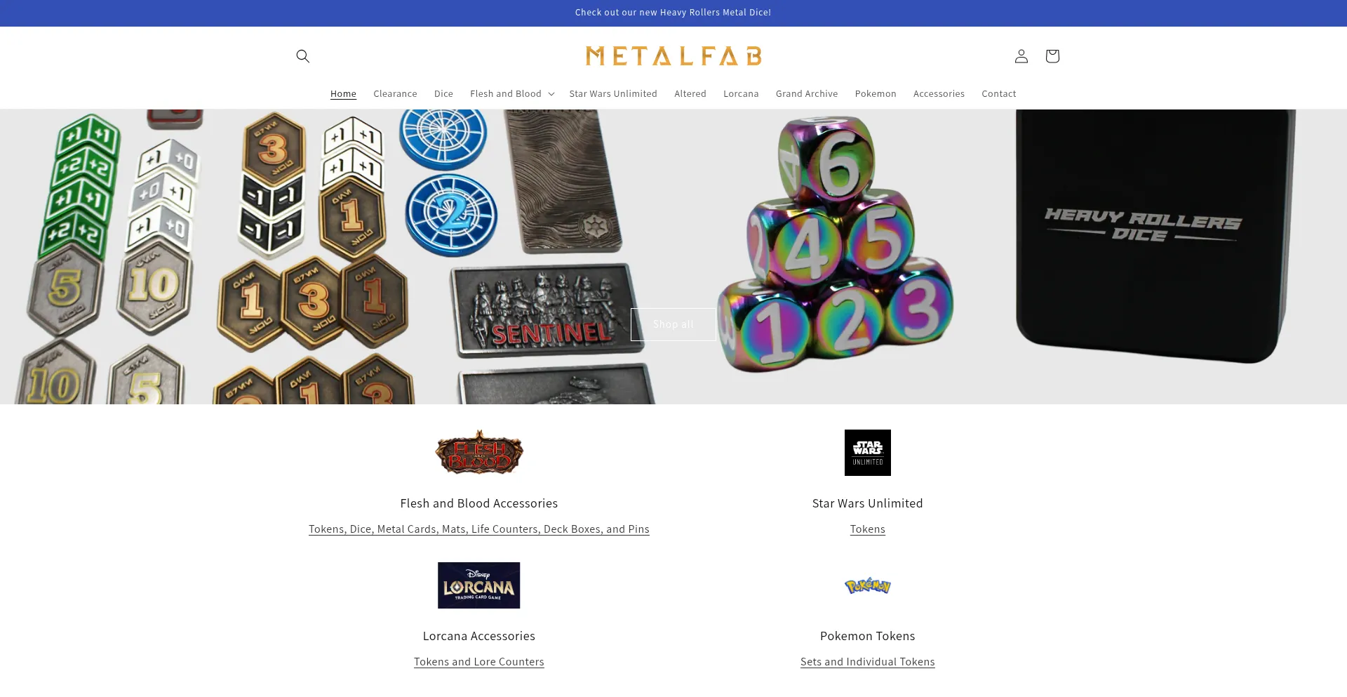 Website screenshot of Metalfabtokens.com