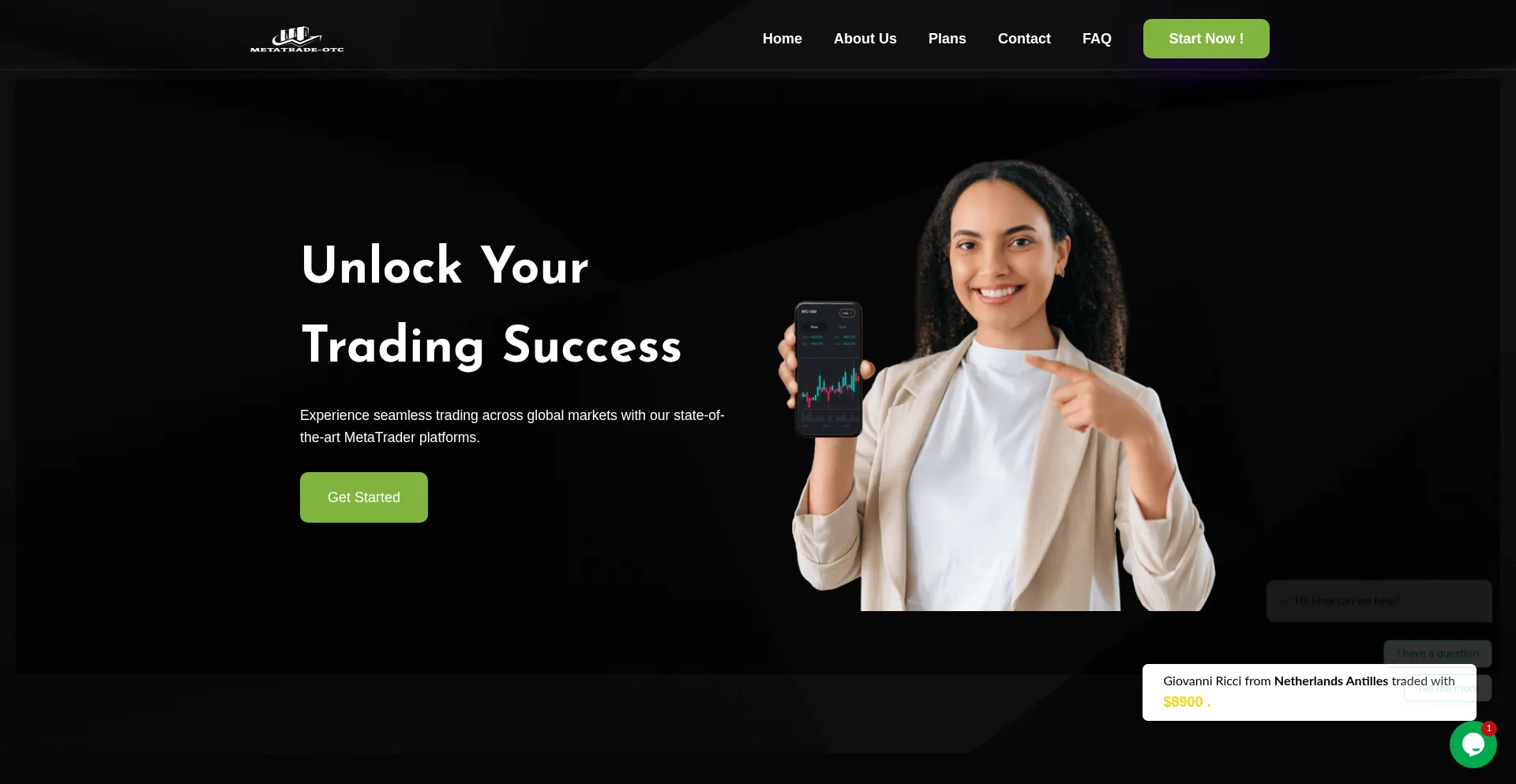 Website screenshot of Metatrade-otc.com