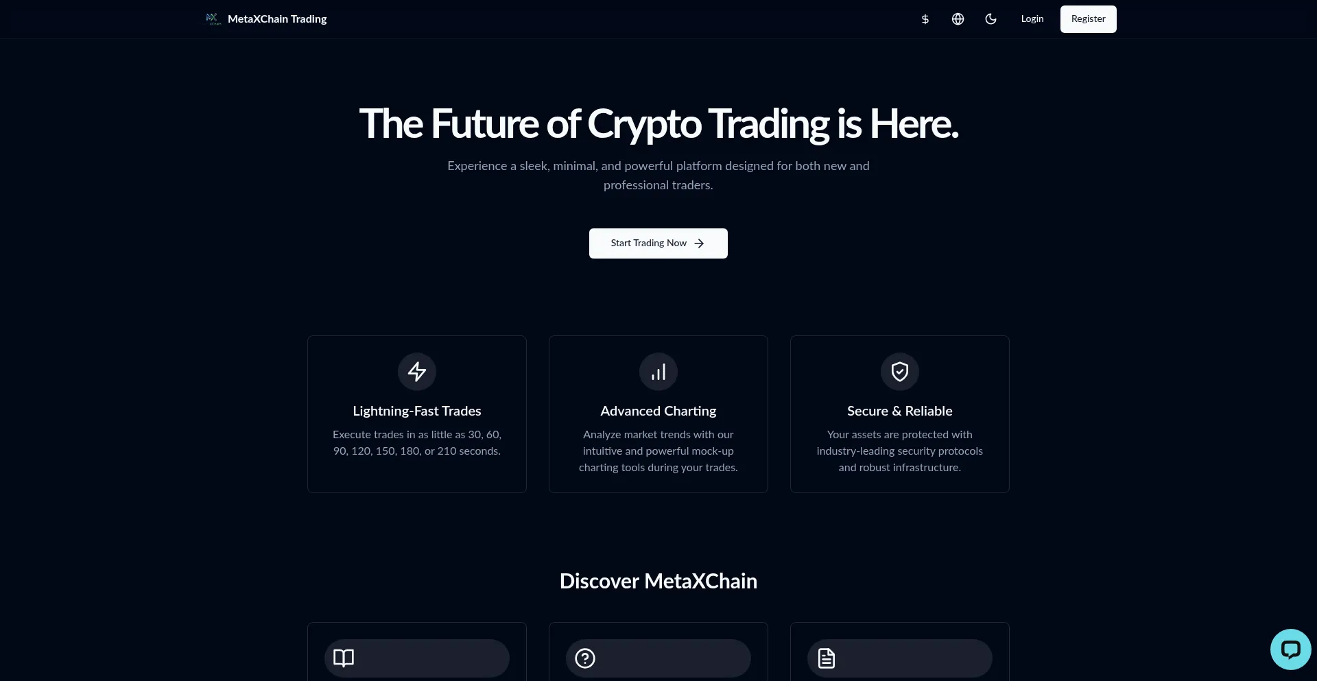 Website screenshot of Metaxchain.net
