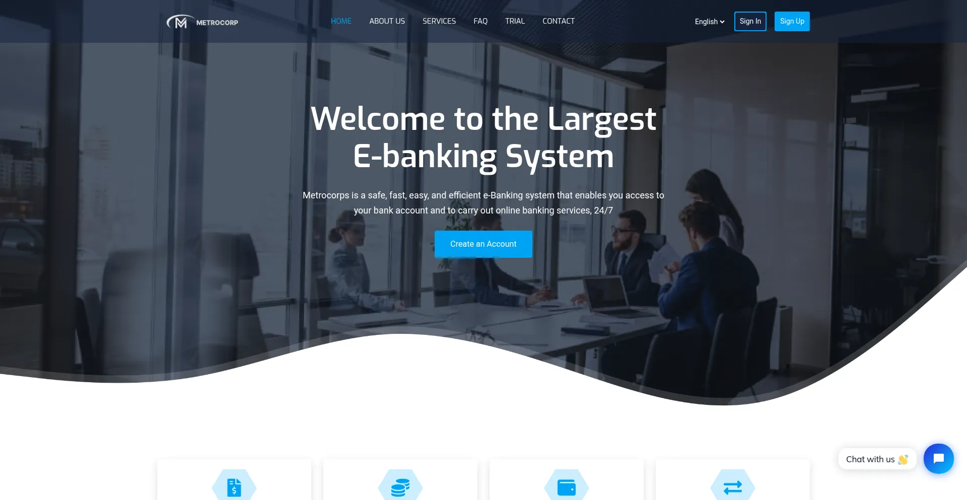 Website screenshot of Metro-corps.com