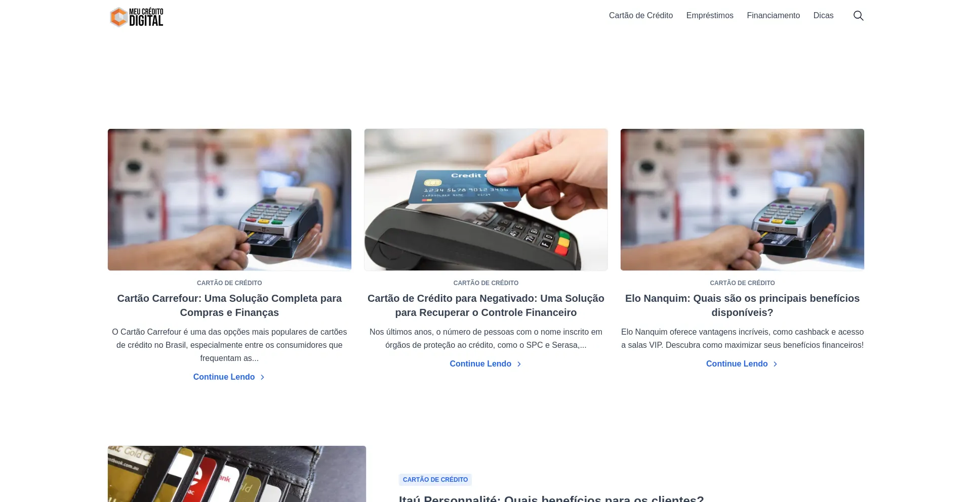 Website screenshot of Meucreditodigital.com