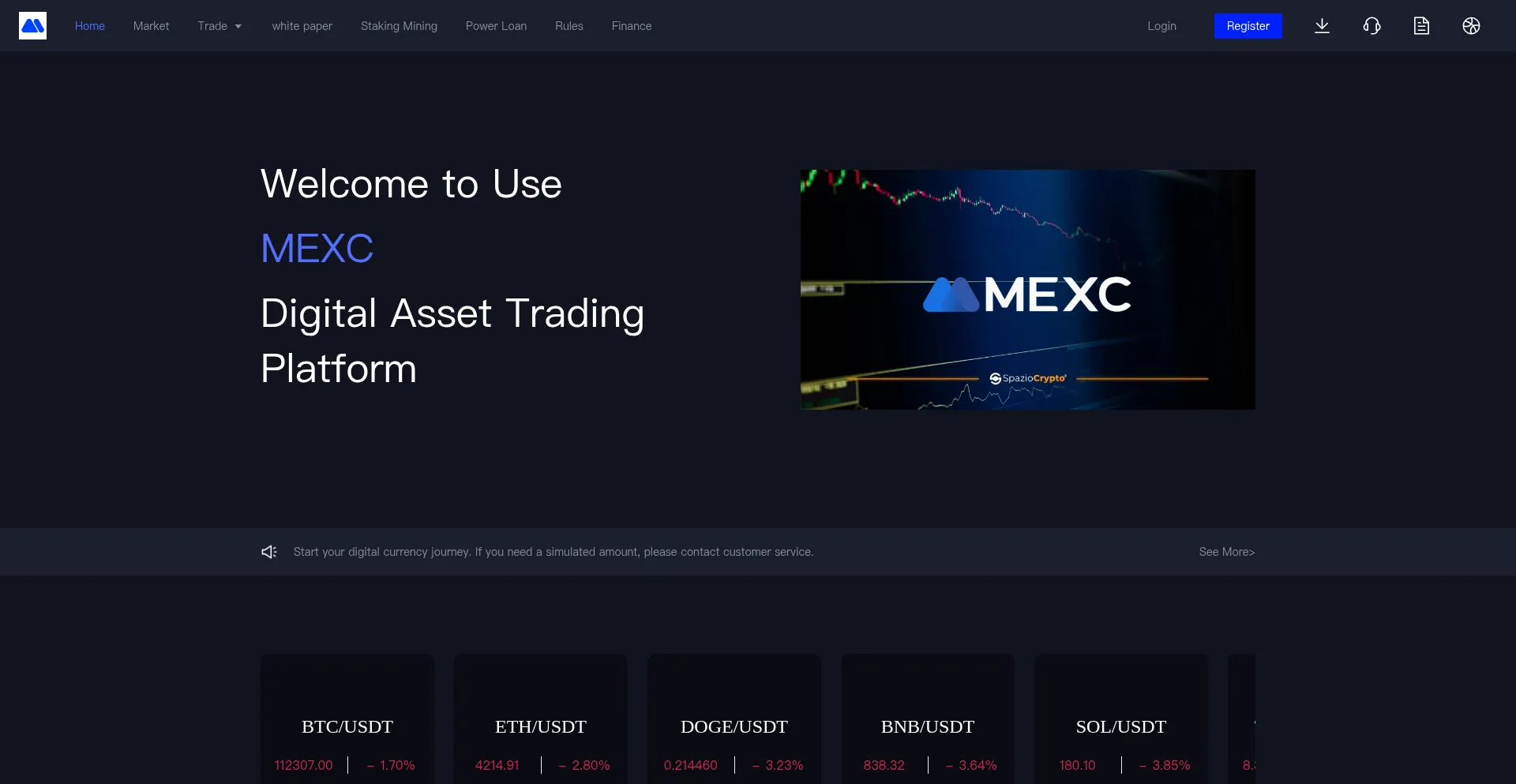 Website screenshot of Mexccoins.com