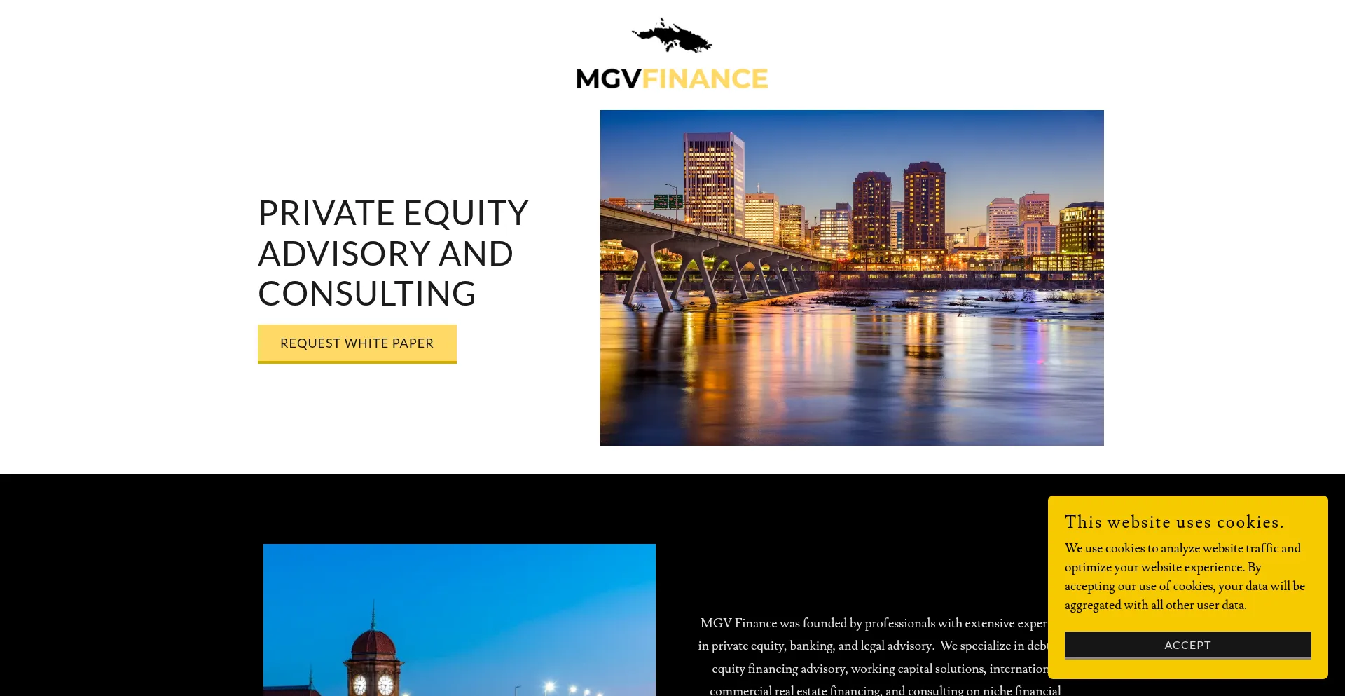 Website screenshot of Mgvfinance.com