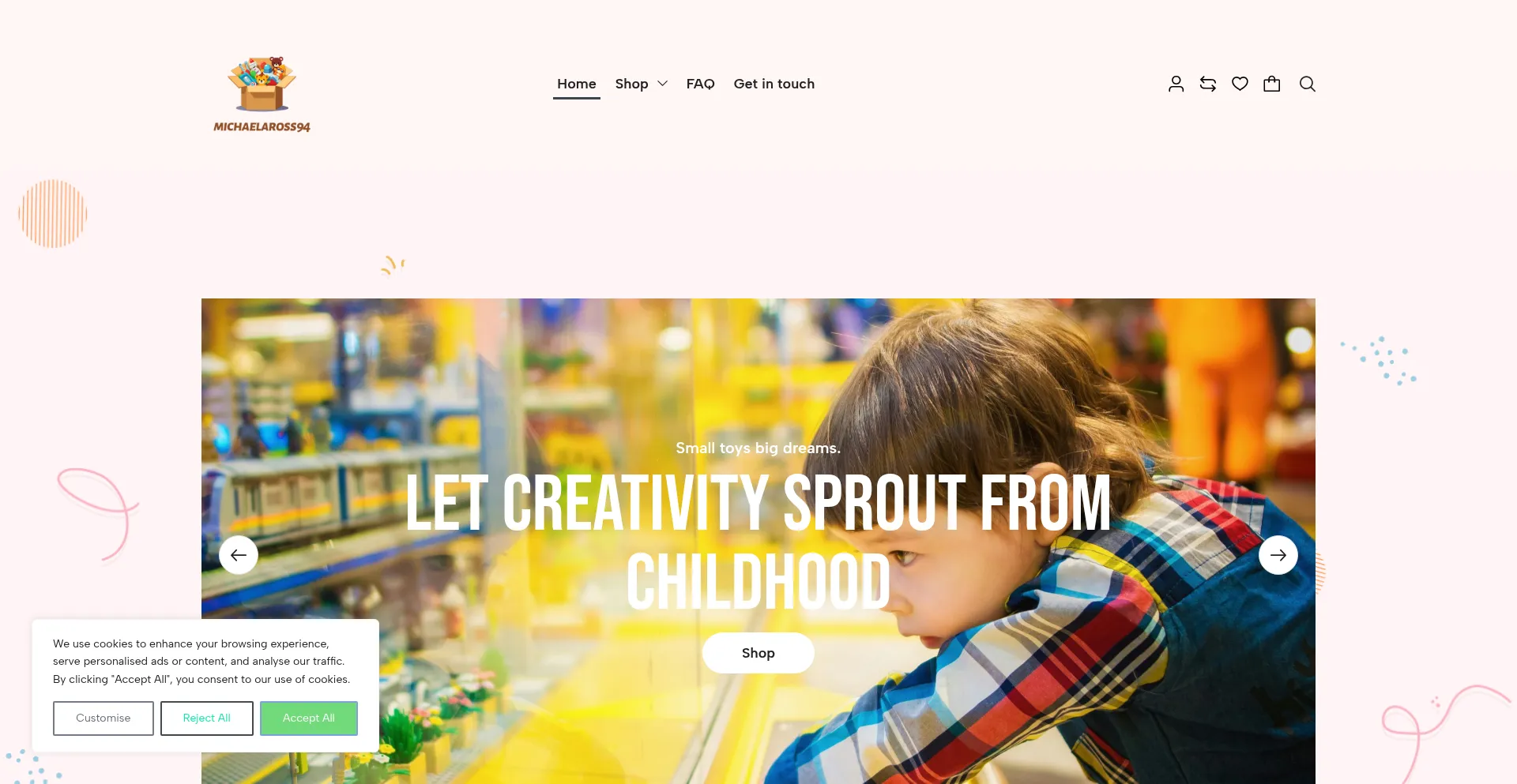 Website screenshot of Michaelaross94.com