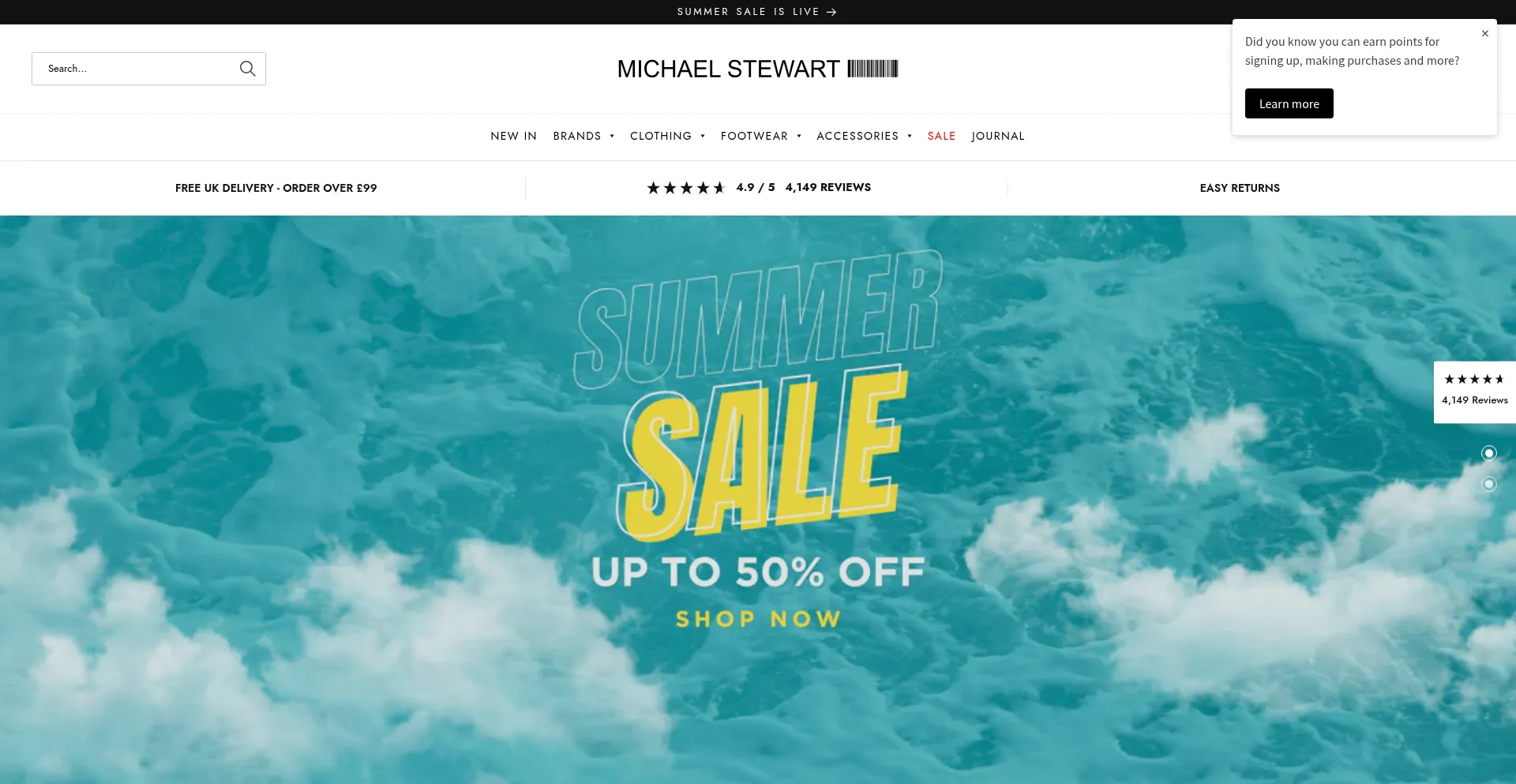 Website screenshot of Michaelstewart.co.uk
