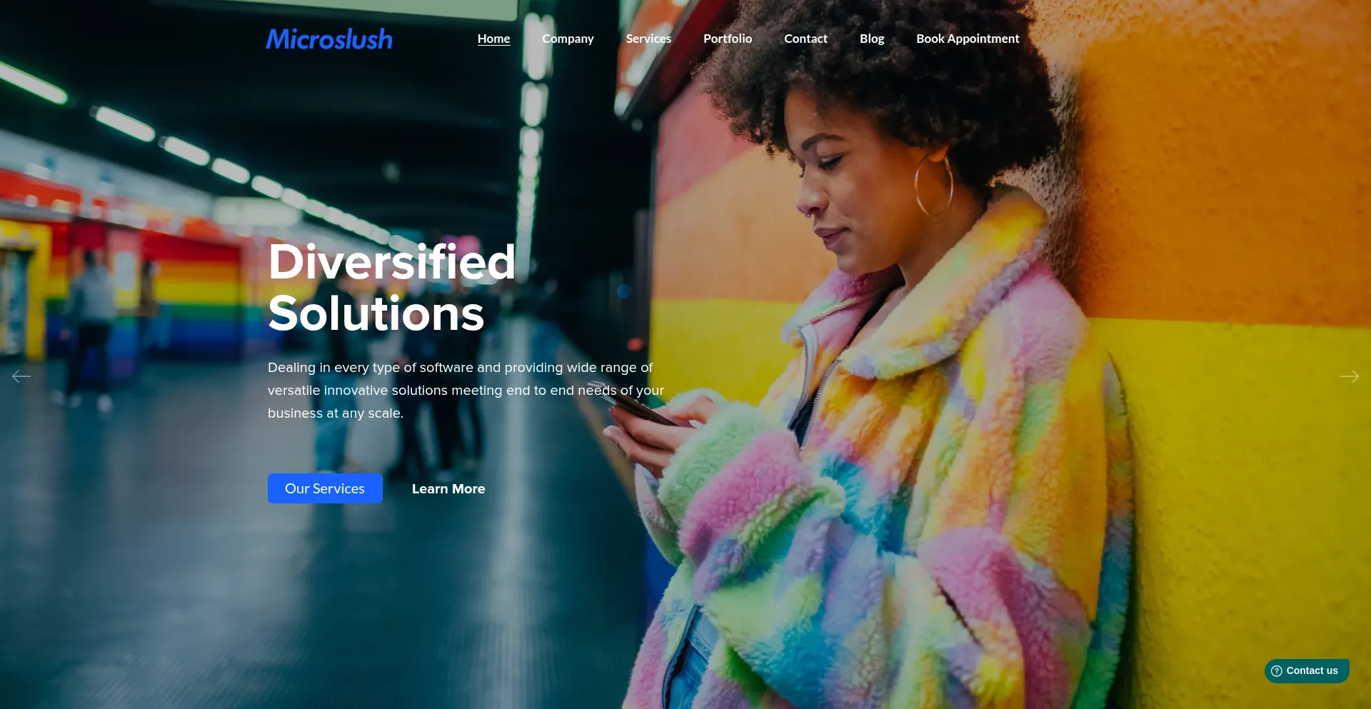 Website screenshot of Microslush.com
