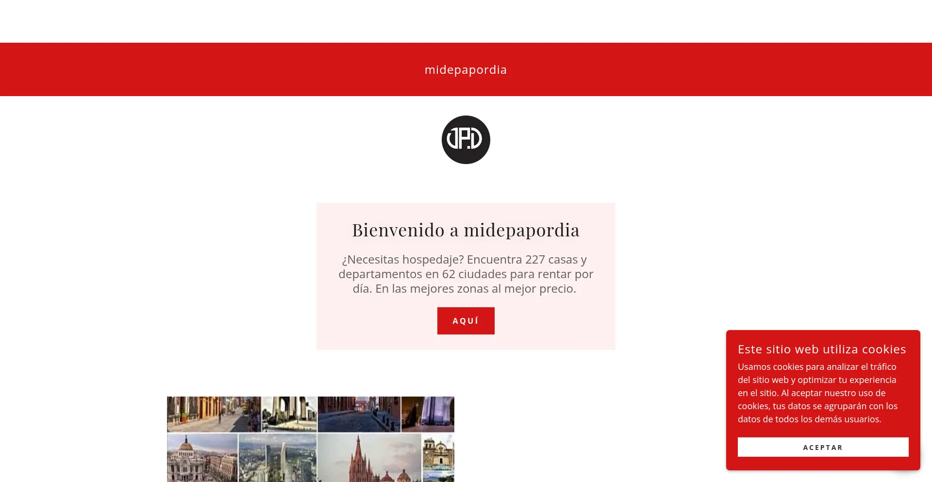 Website screenshot of Midepapordia.com