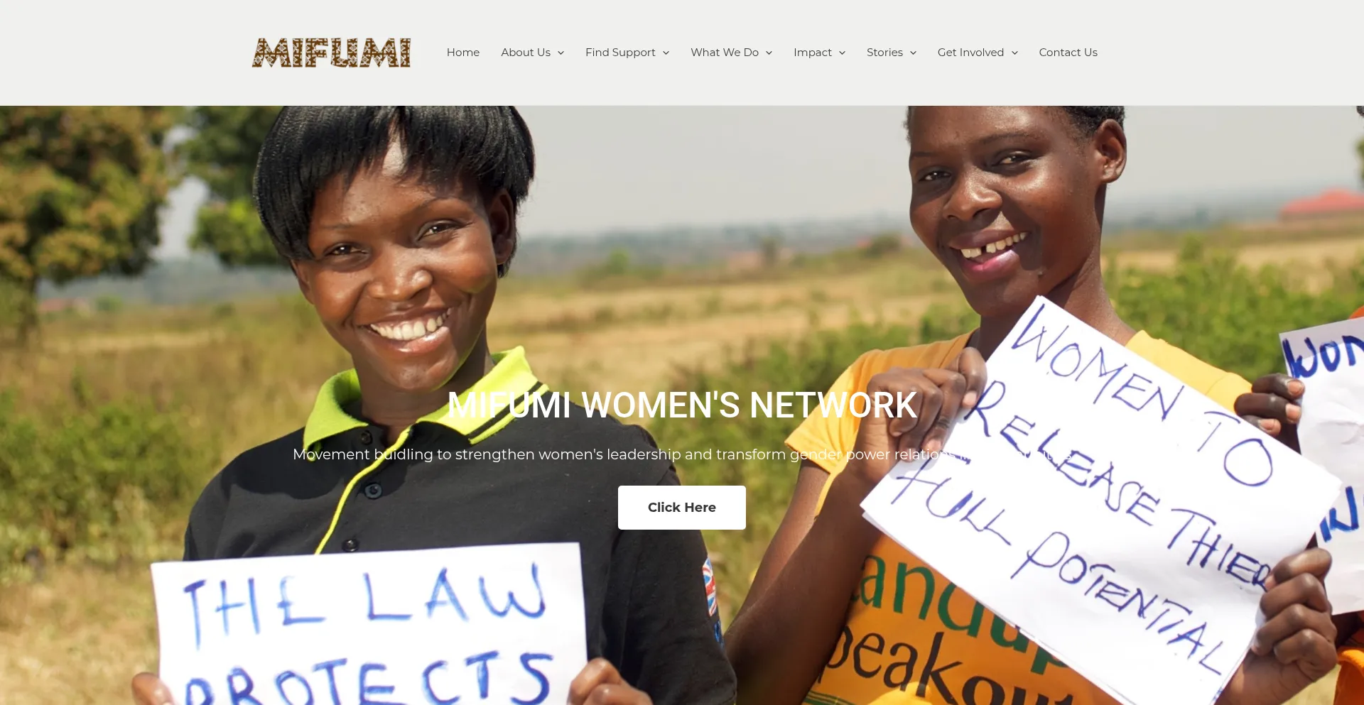 Website screenshot of Mifumi.org