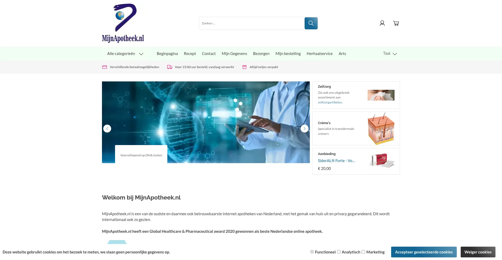 Website screenshot of Mijnapotheek.nl