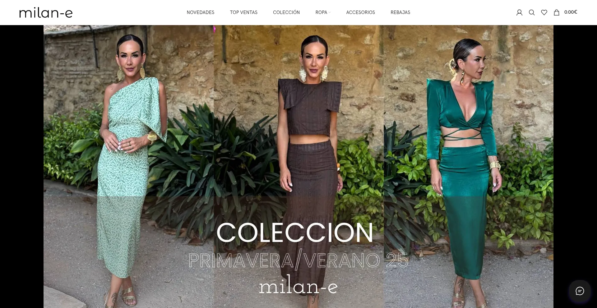 Website screenshot of Milan-e.com