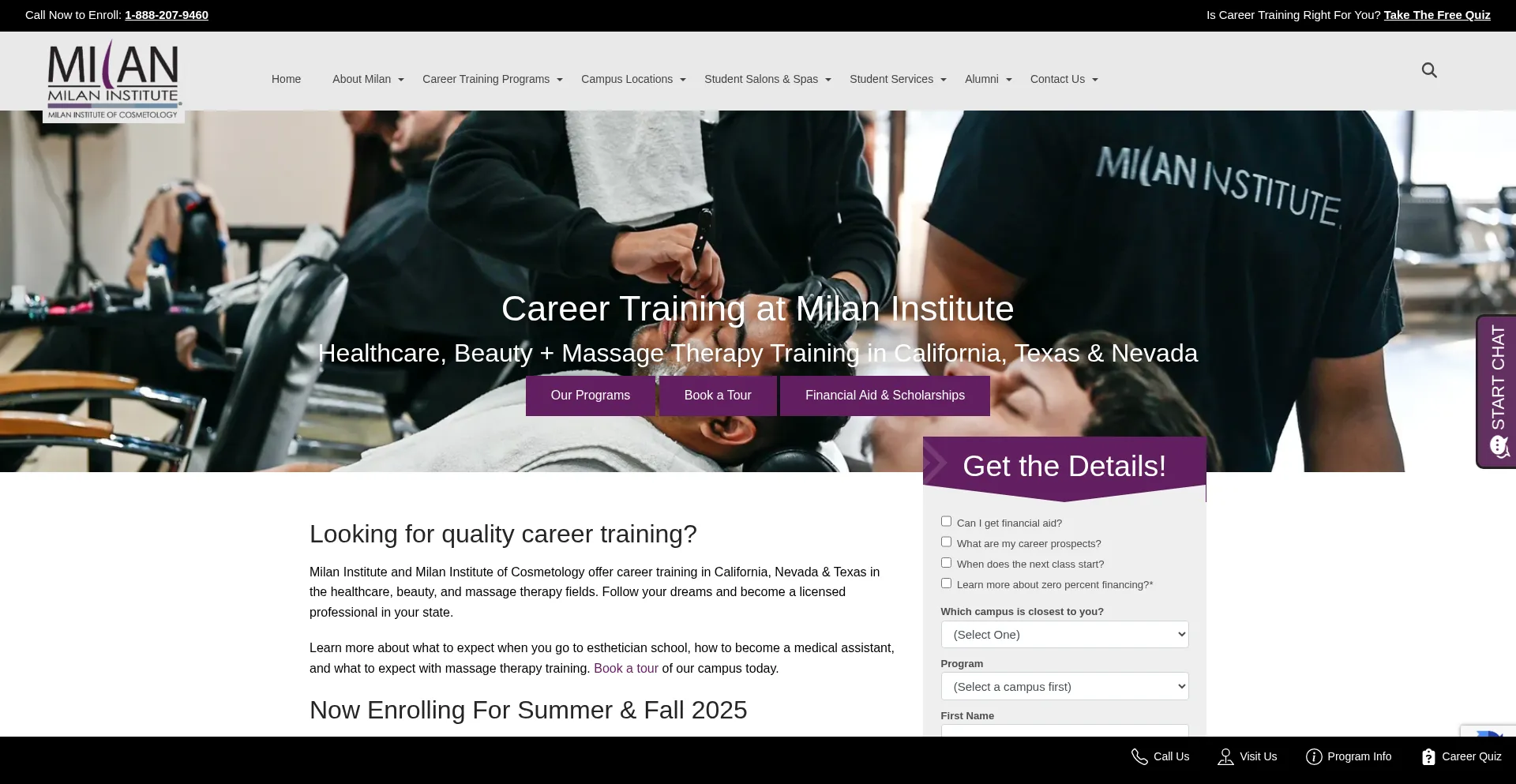 Website screenshot of Milaninstitute.edu