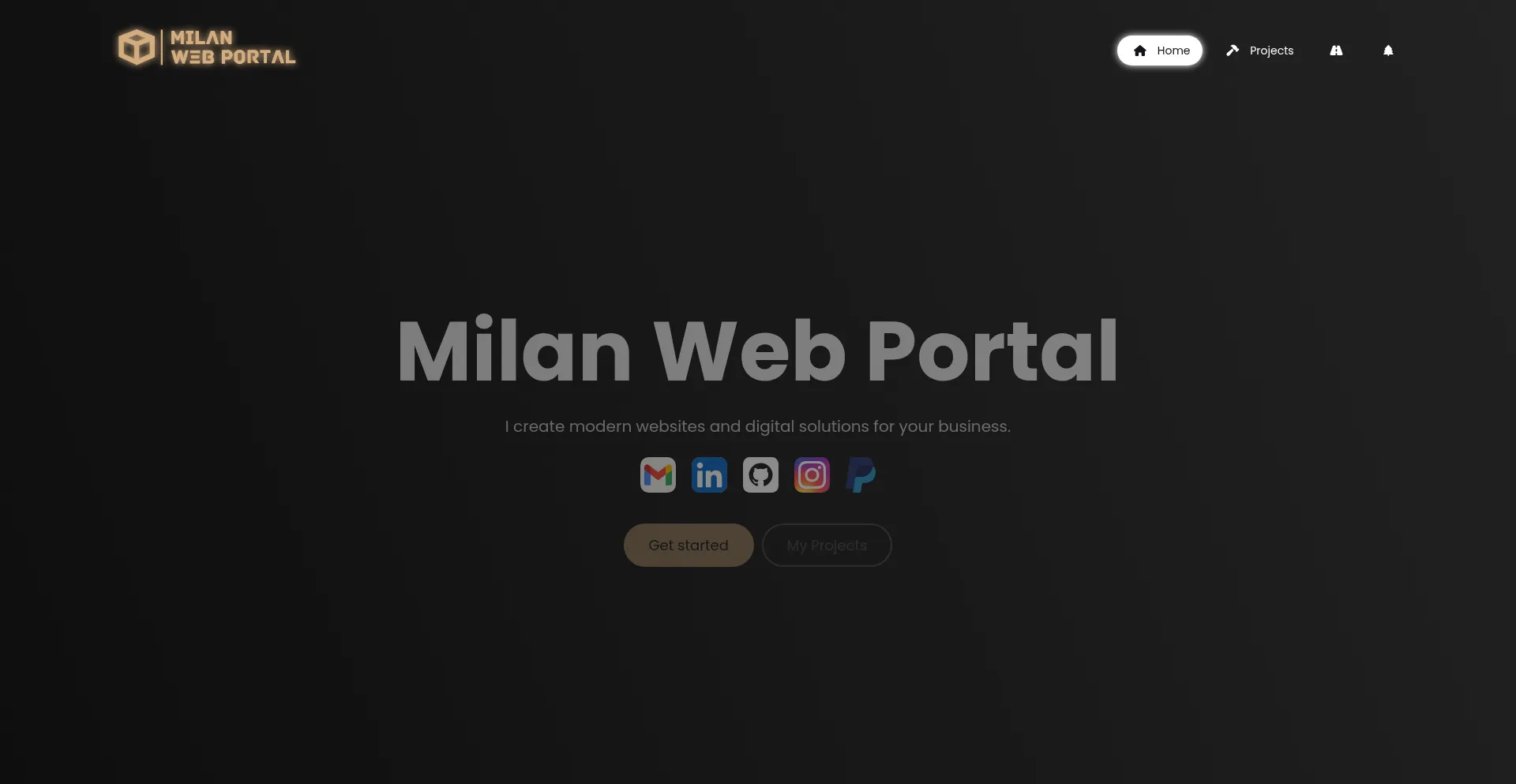 Website screenshot of Milanwebportal.com