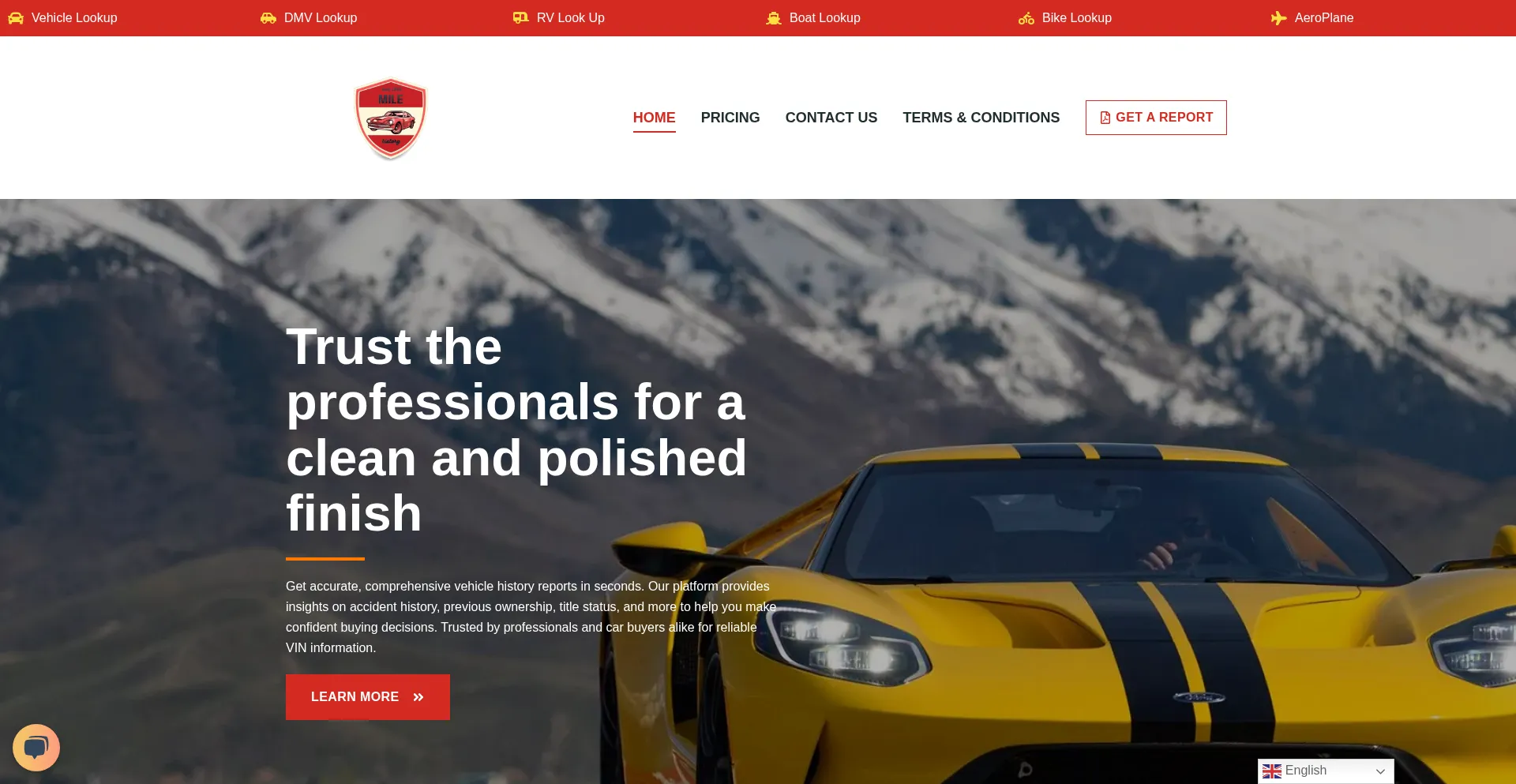 Website screenshot of Milehistory.com