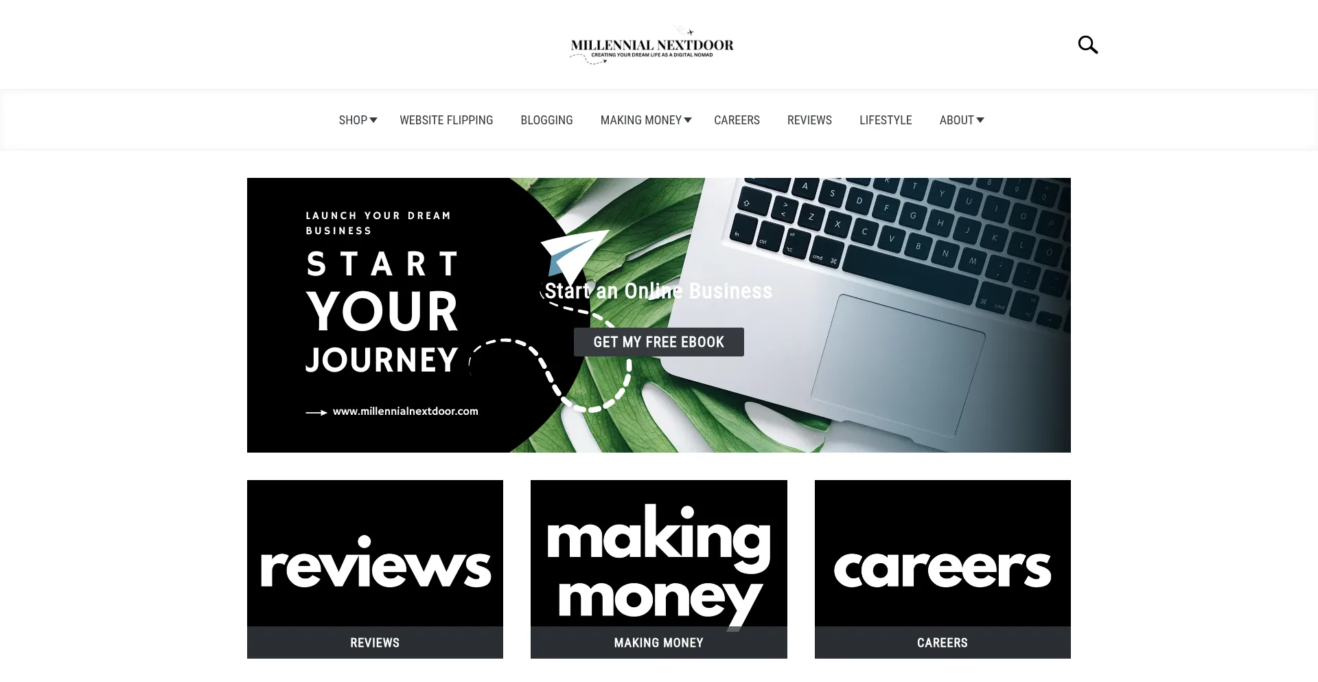 Website screenshot of Millennialnextdoor.com