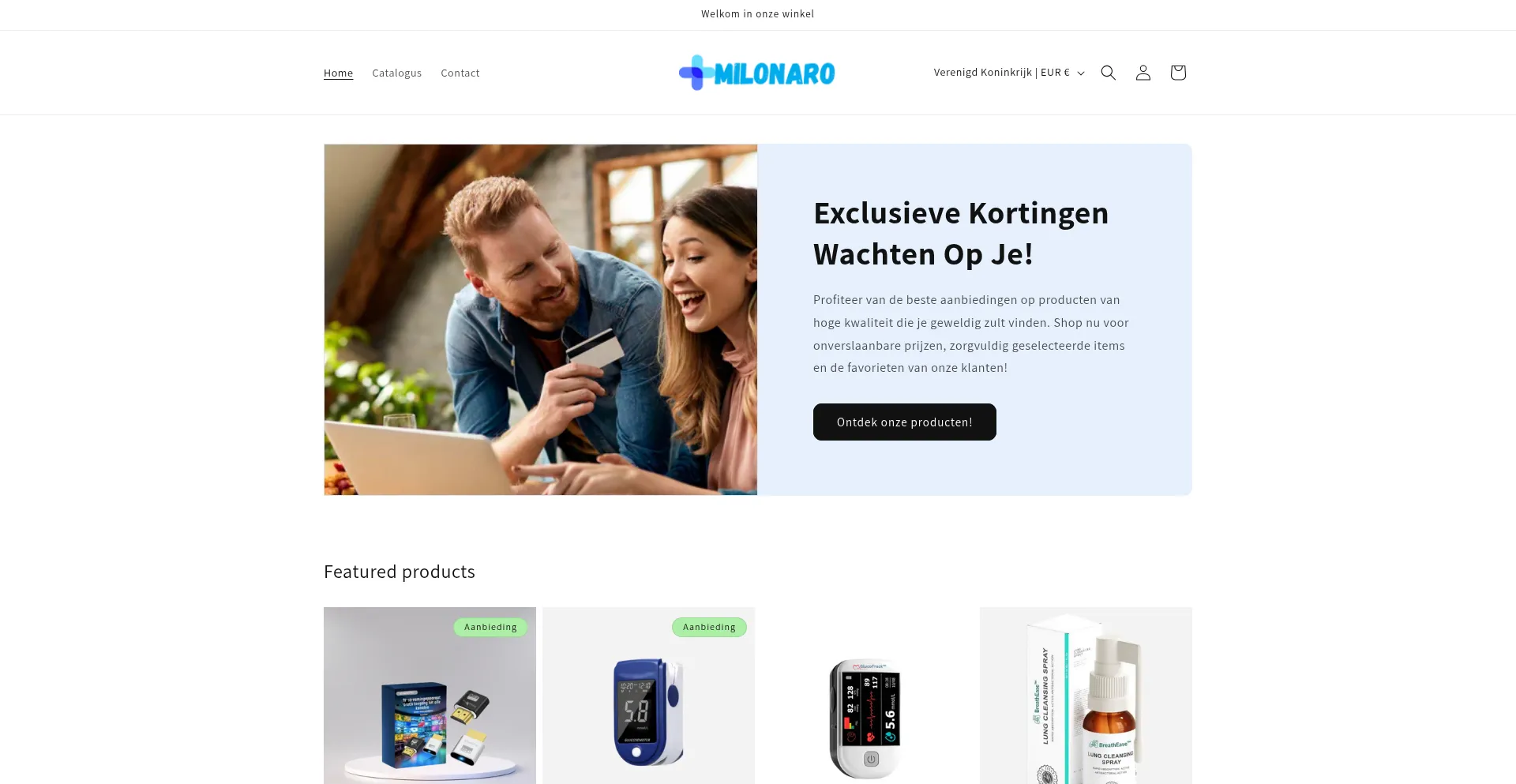 Website screenshot of Milonaro.com
