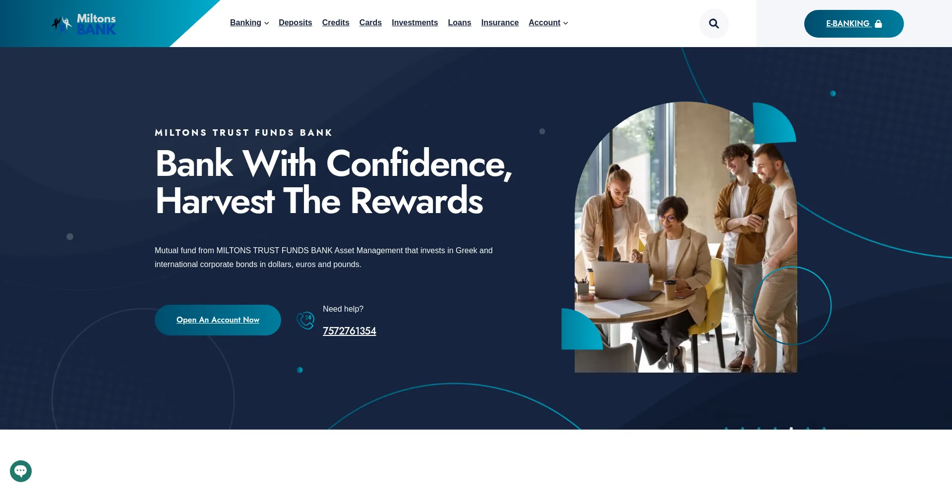 Website screenshot of Miltonstrustfunds.ltd