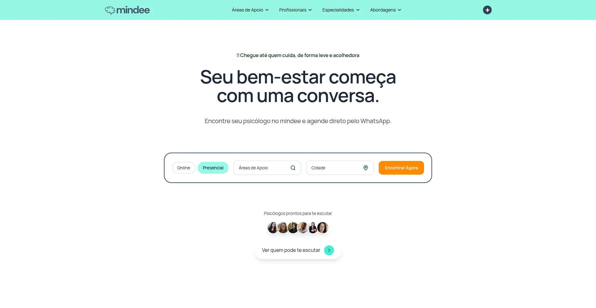 Website screenshot of Mindee.me