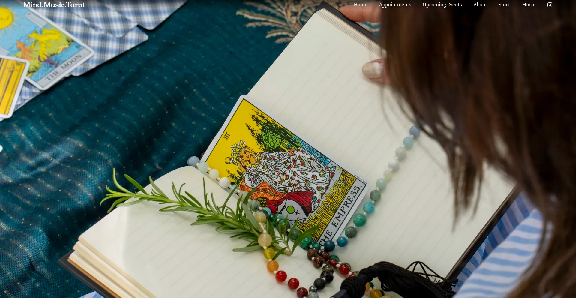Website screenshot of Mindmusictarot.com
