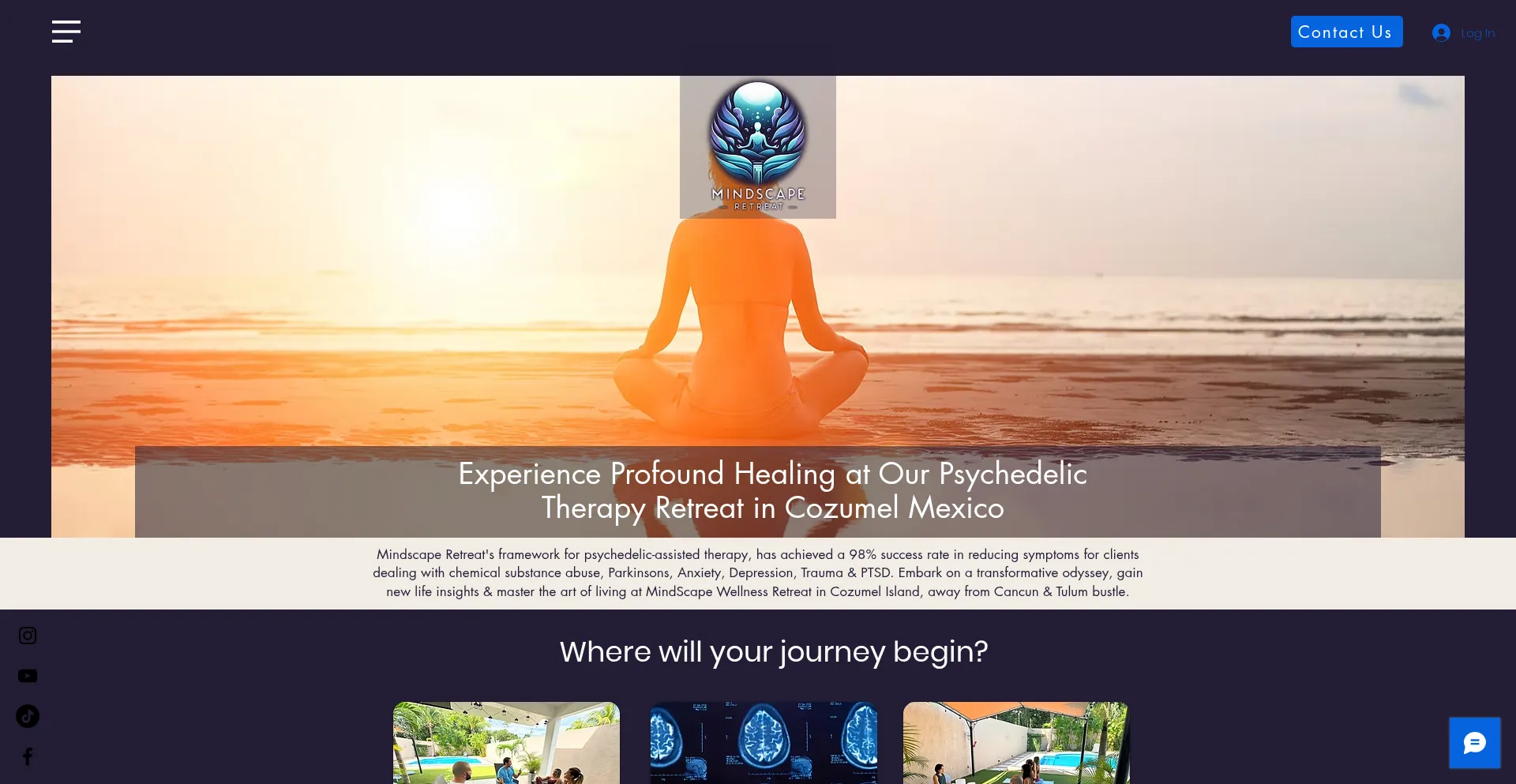 Website screenshot of Mindscaperetreat.com
