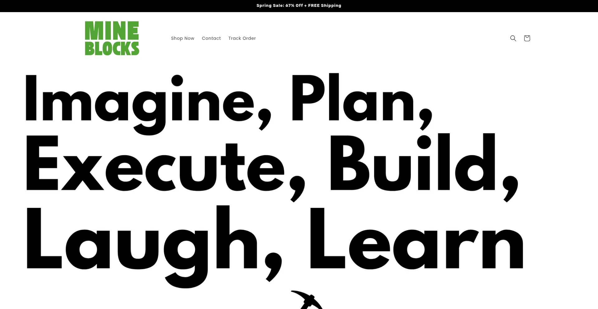 Website screenshot of Mine-blocks.co.uk