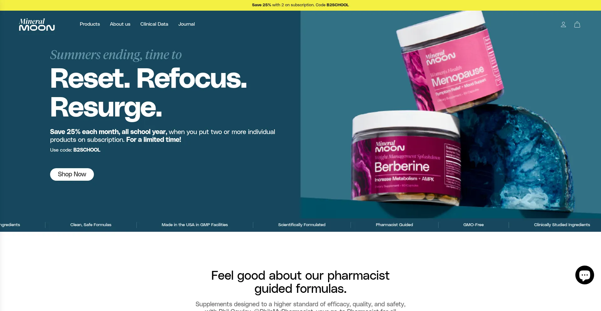 Website screenshot of Mineralmoon.com