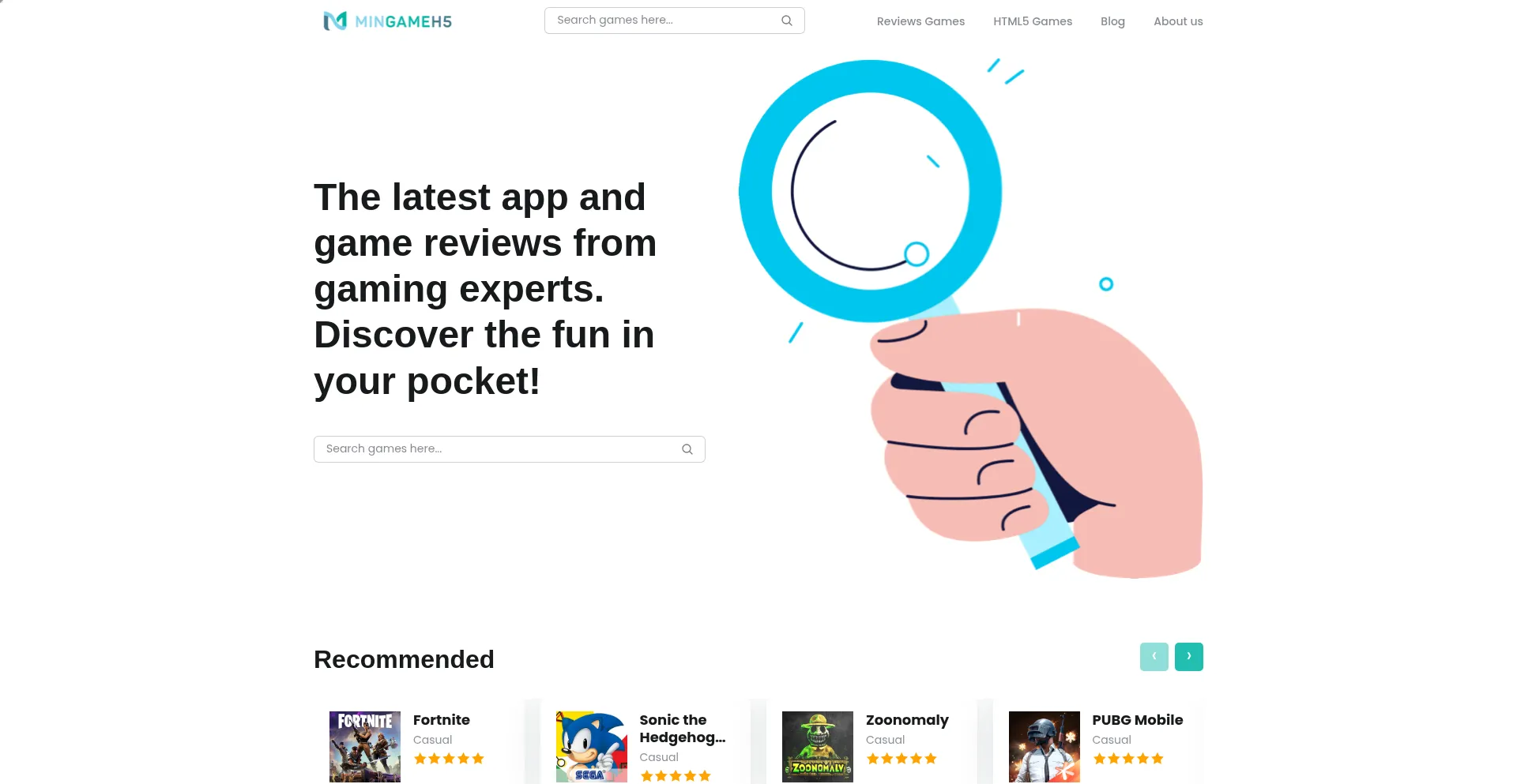 Website screenshot of Mingameh5.com