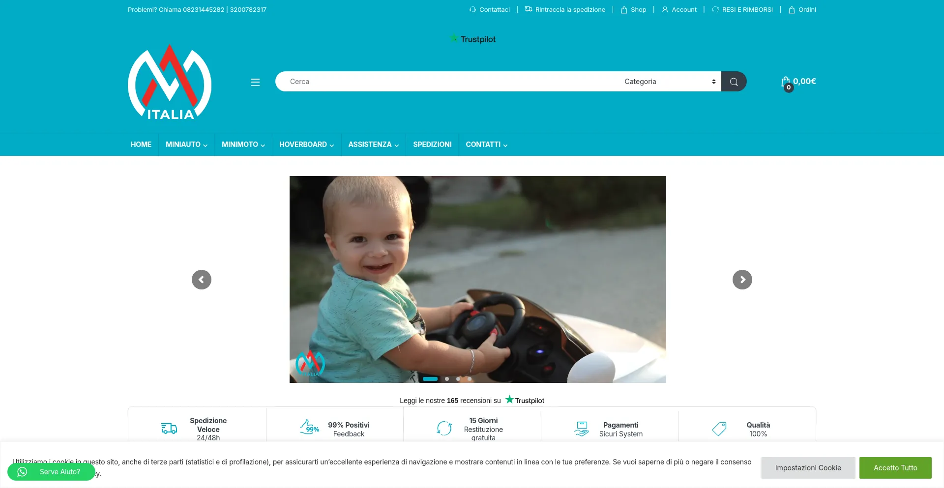 Website screenshot of Miniauto-italia.it