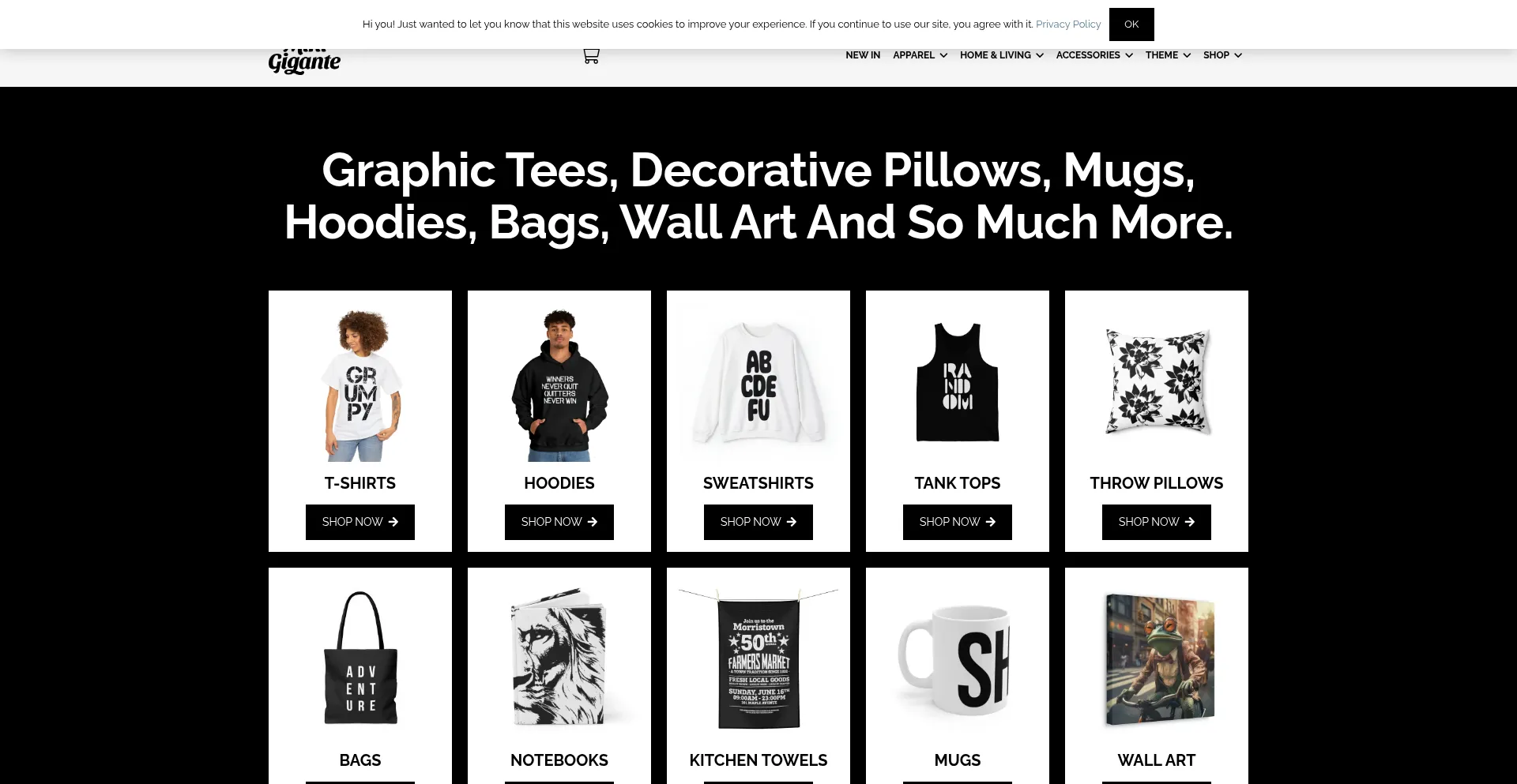 Website screenshot of Minigigante.com