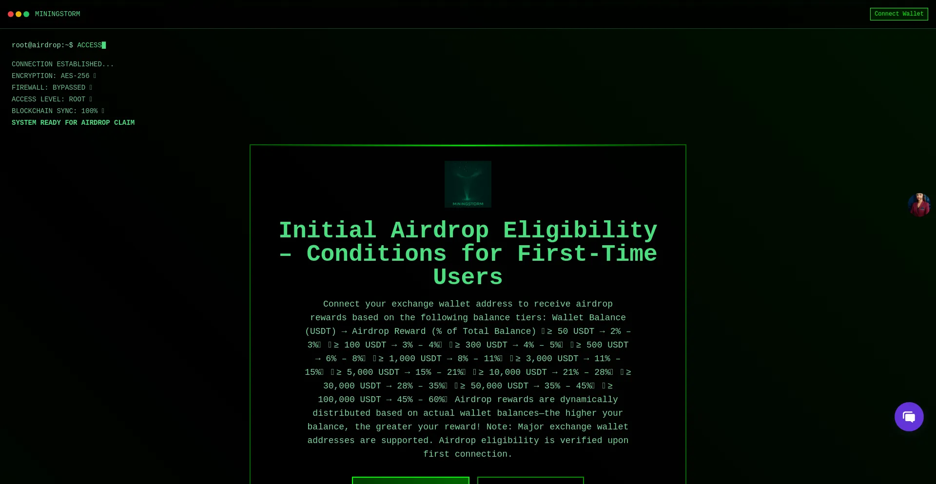 Website screenshot of Miningstorm.net